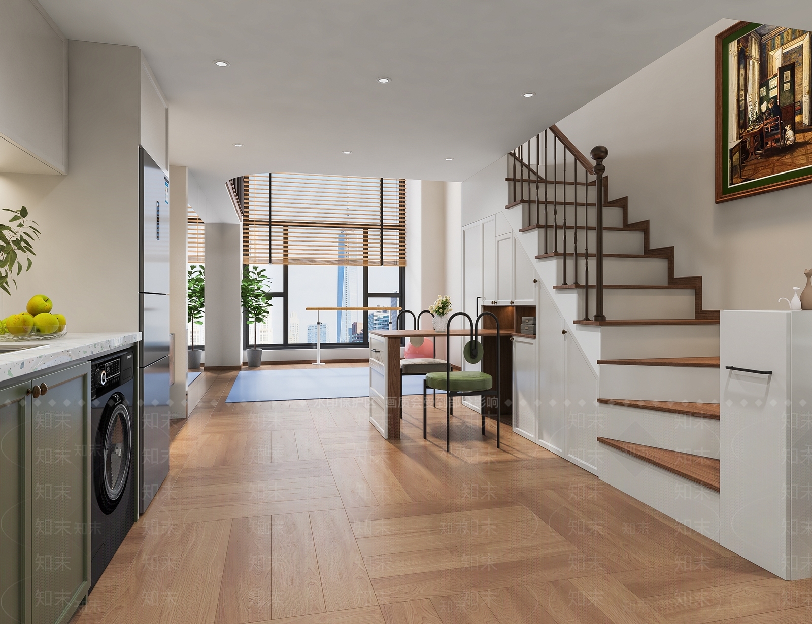 美式阁楼卧室3D模型下载【ID:1221977684】