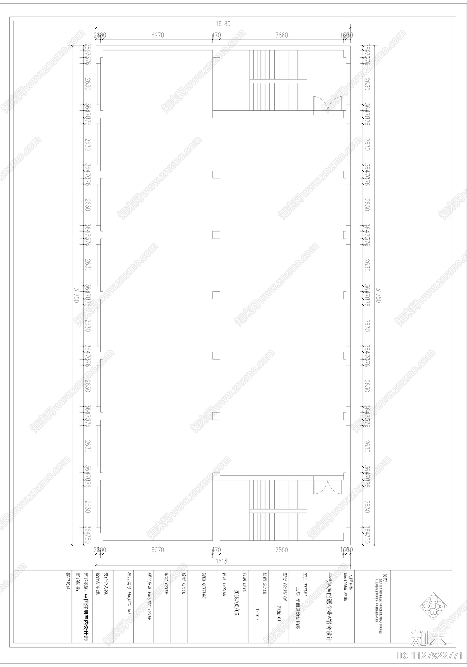 平湖埃能德企业宿舍设计cad施工图下载【ID:1127922771】