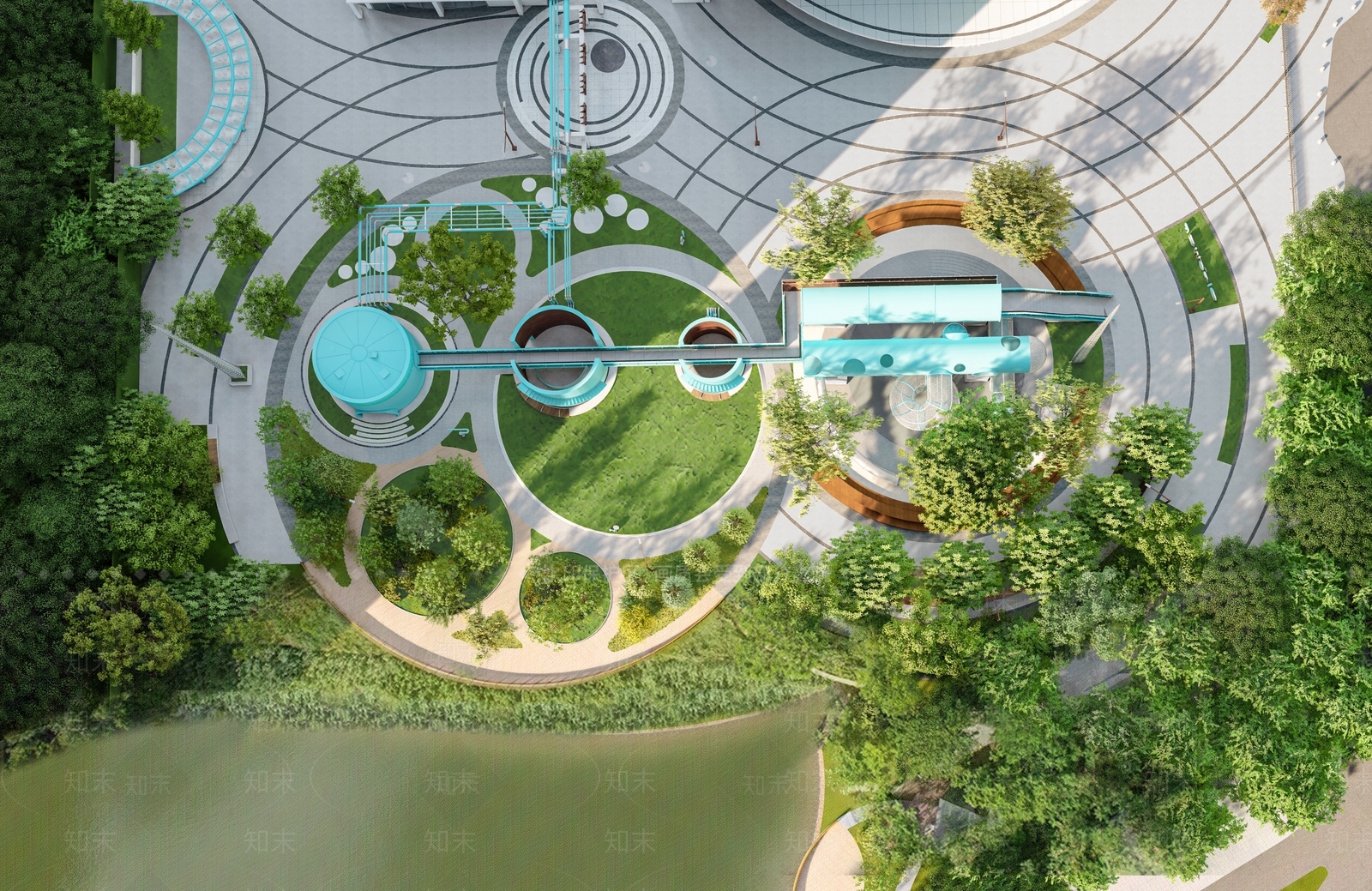 【SU悬赏模型】现代风格公园景观SU模型下载【ID:1127989320】