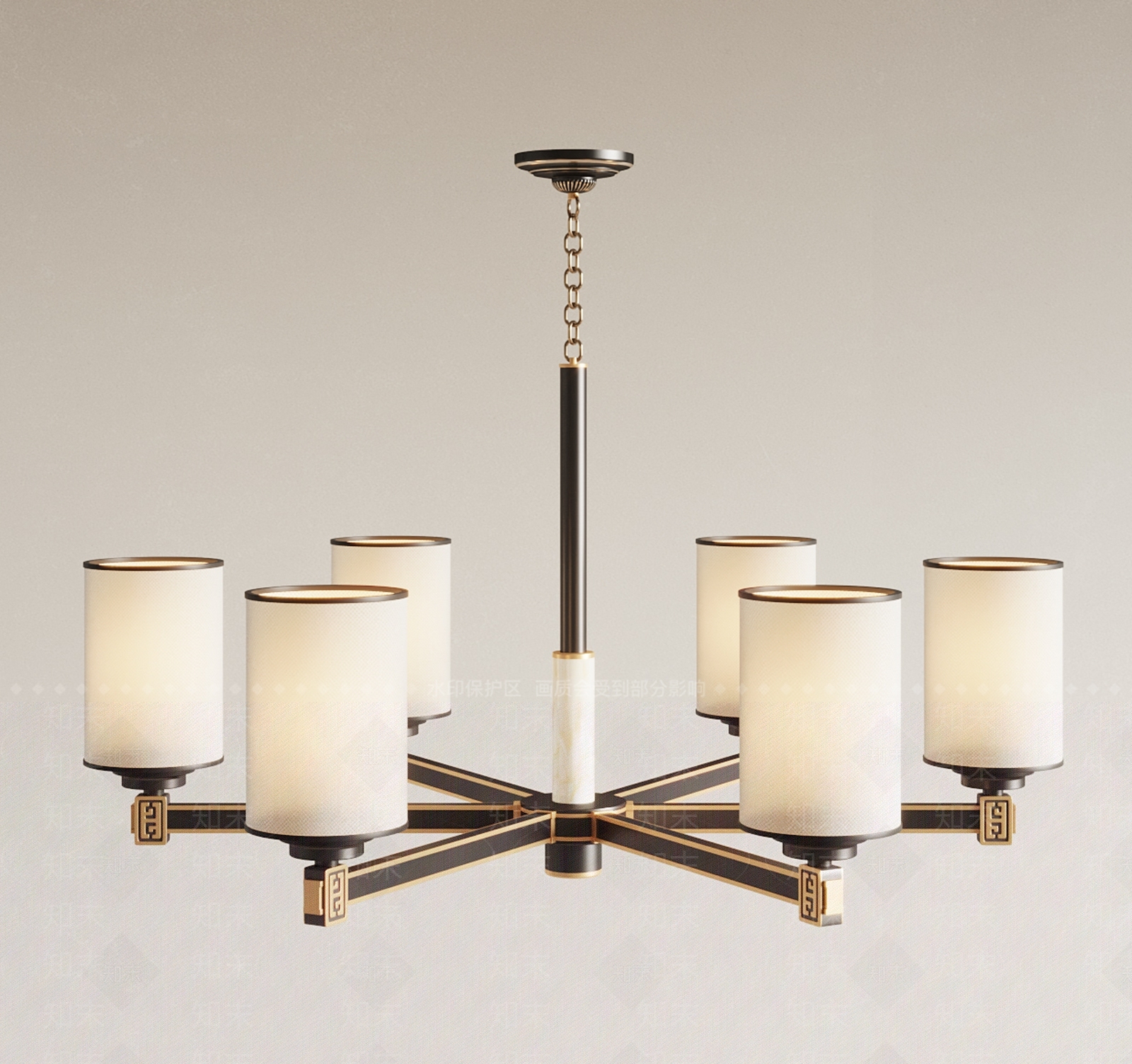 新中式吊灯3D模型下载【ID:1127925866】