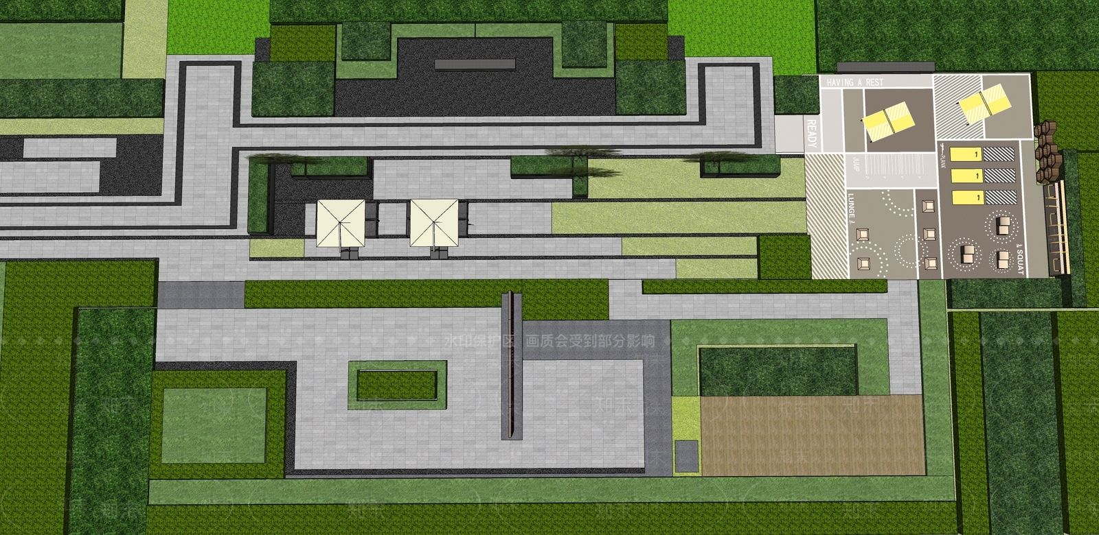 现代小区景观SU模型下载【ID:1127952408】