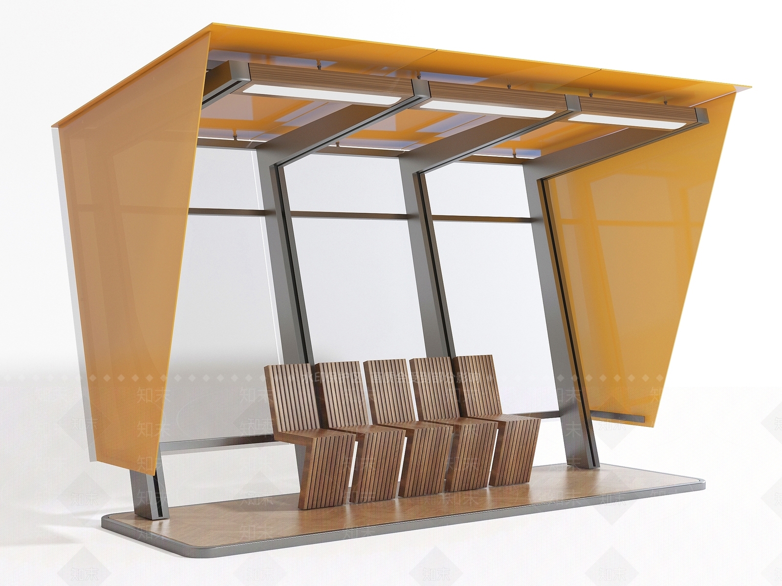 现代巴士站3D模型下载【ID:1127952603】