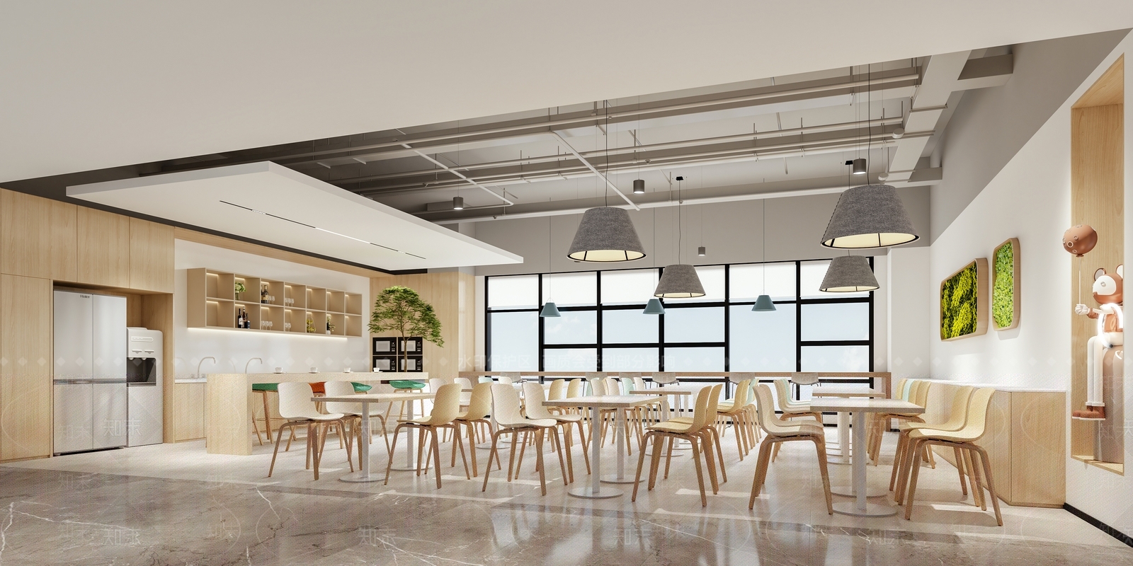 现代员工餐厅3D模型下载【ID:1127953207】