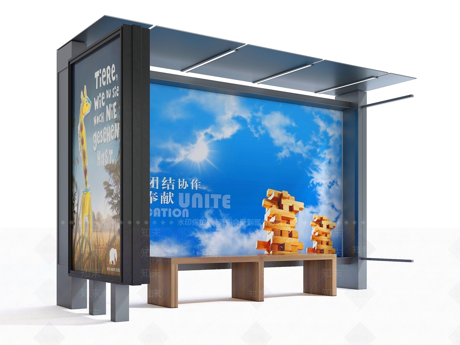 现代巴士站3D模型下载【ID:1127954730】