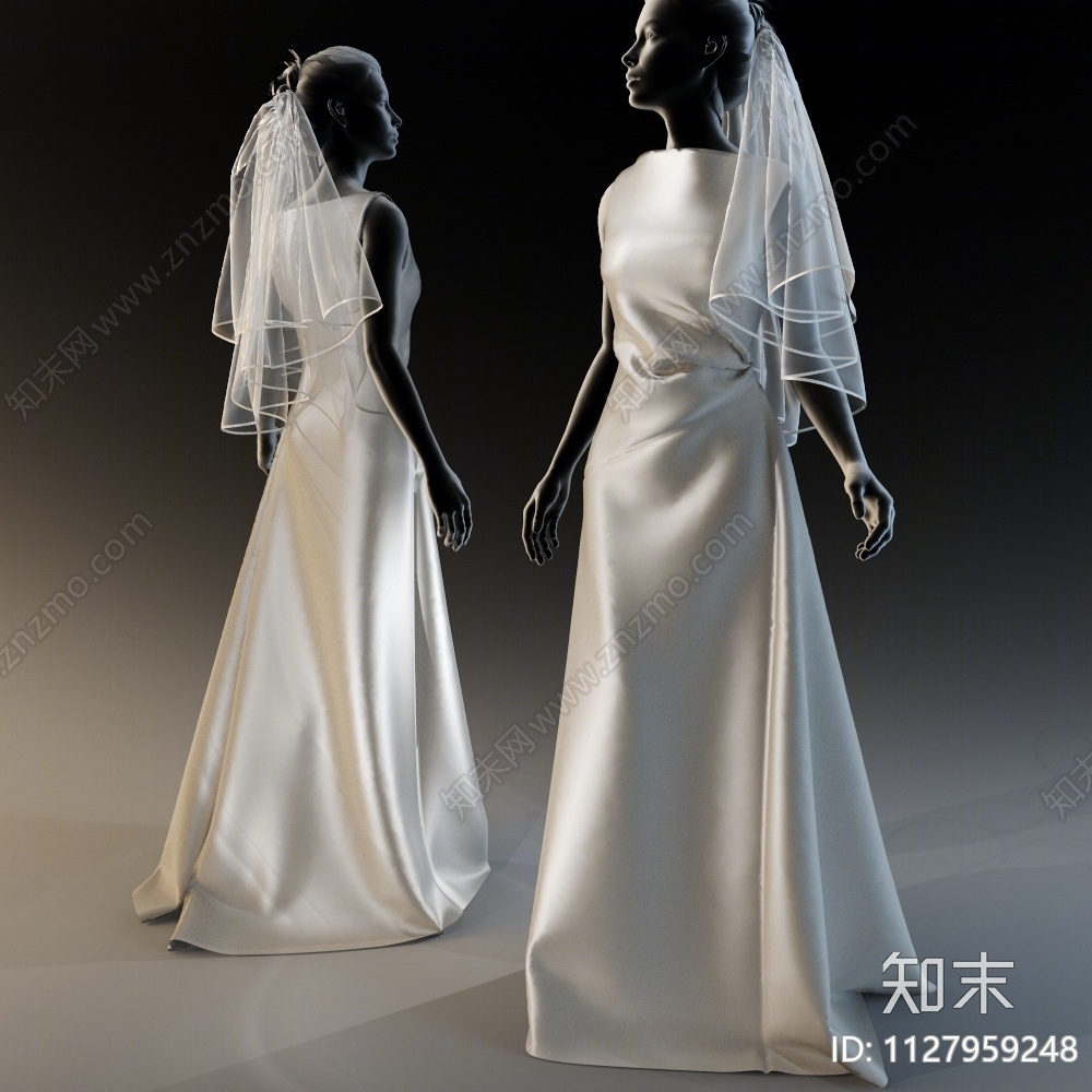 婚纱模特3D模型下载【ID:1127959248】