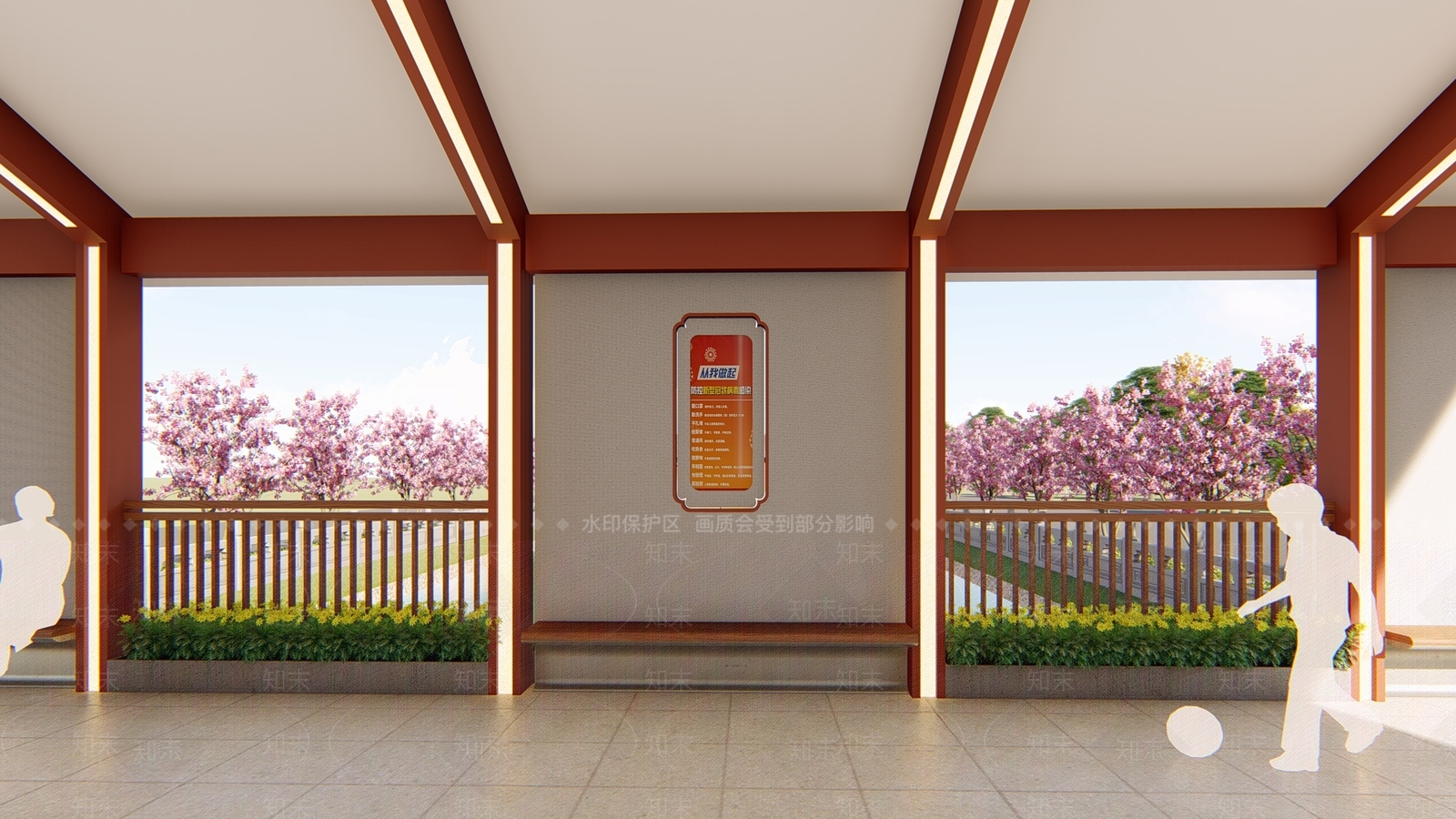 新中式景观廊桥SU模型下载【ID:1128039294】
