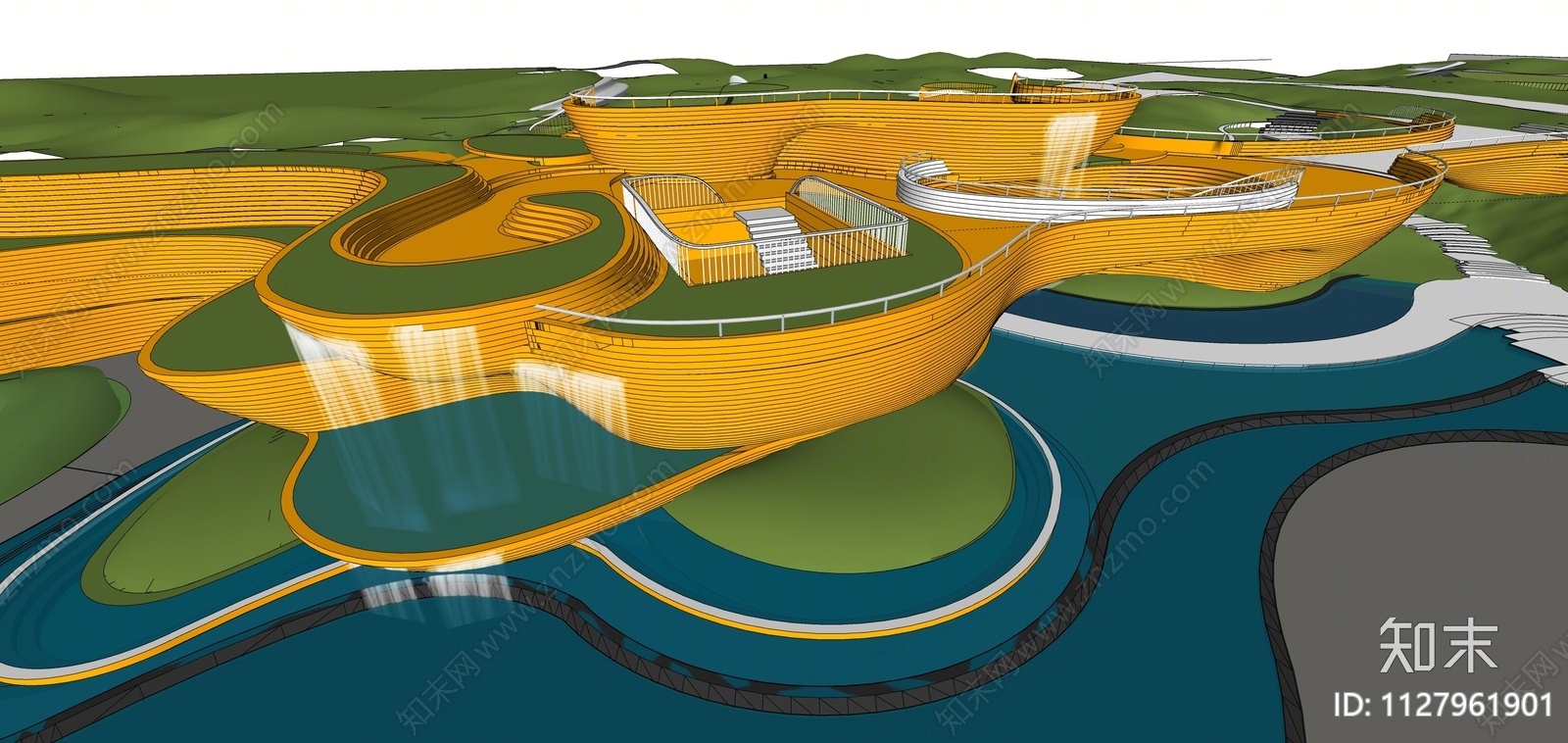 现代示范区景观SU模型下载【ID:1127961901】