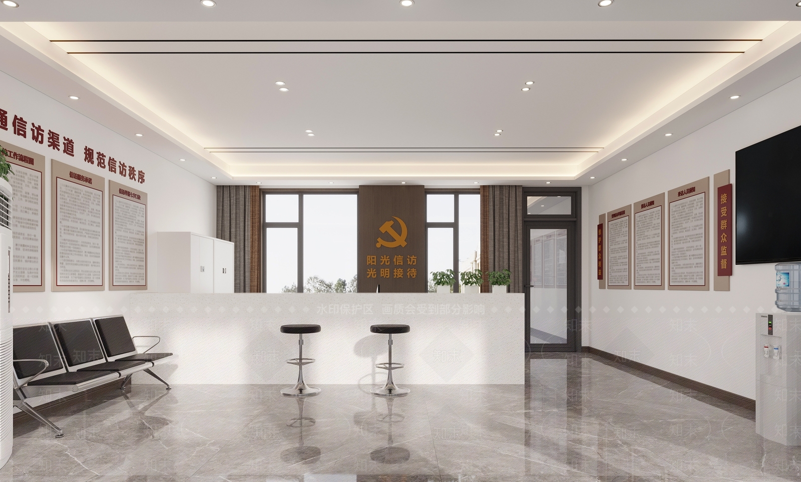 现代信访接待大厅3D模型下载【ID:1127964331】