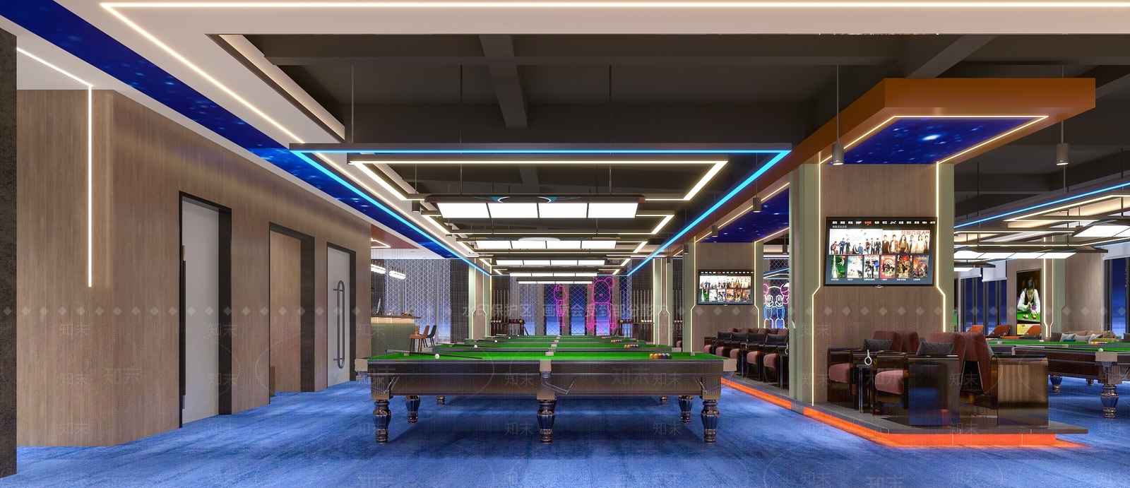 现代台球室3D模型下载【ID:1127979189】