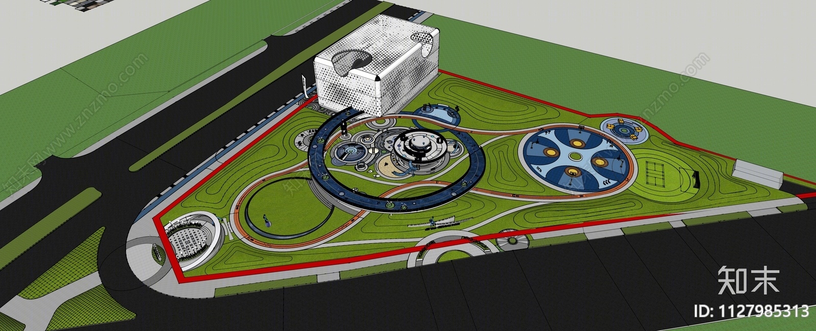 现代儿童公园景观SU模型下载【ID:1127985313】