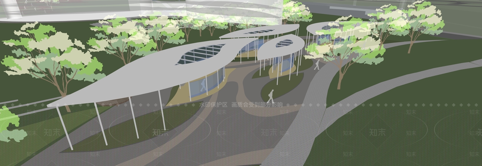 现代示范区景观SU模型下载【ID:1127985611】