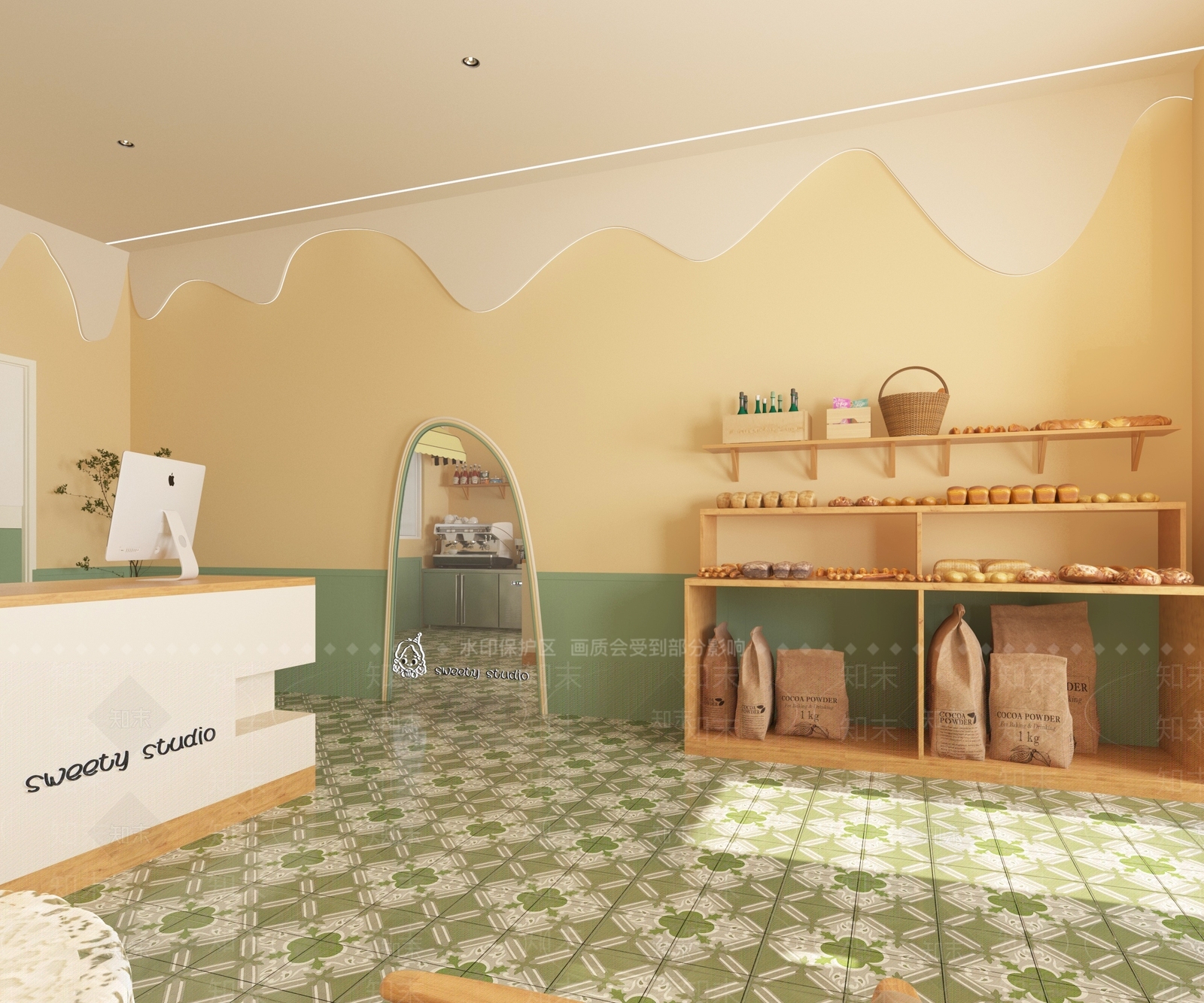 现代甜品面包店3D模型下载【ID:1127998085】