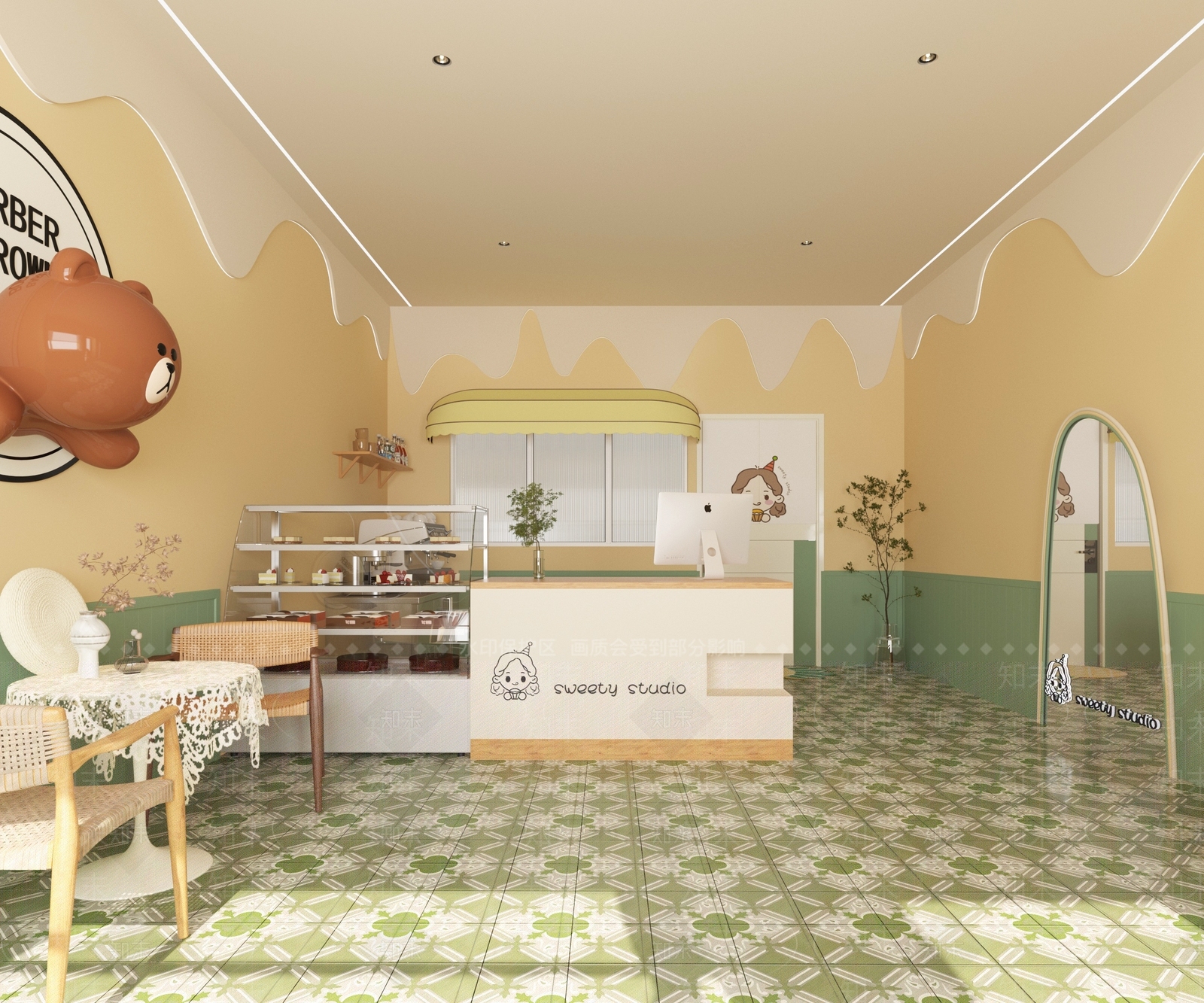 现代甜品面包店3D模型下载【ID:1127998085】