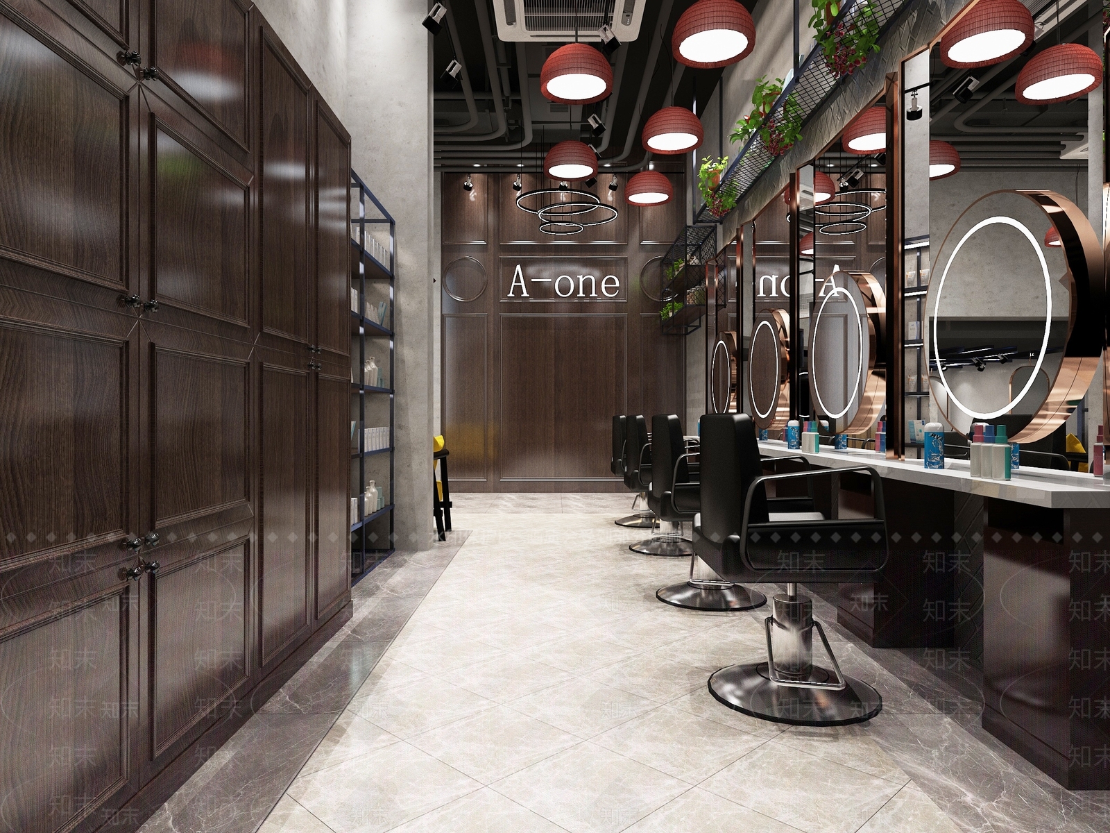 工业风理发店3D模型下载【ID:1127997867】