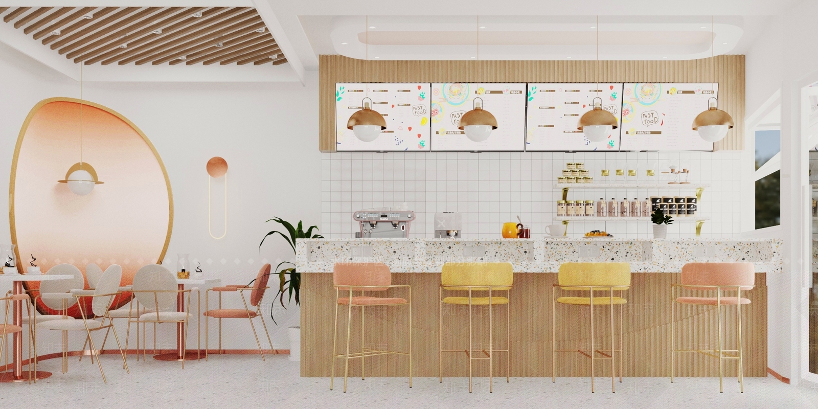 现代奶茶店3D模型下载【ID:1127990635】