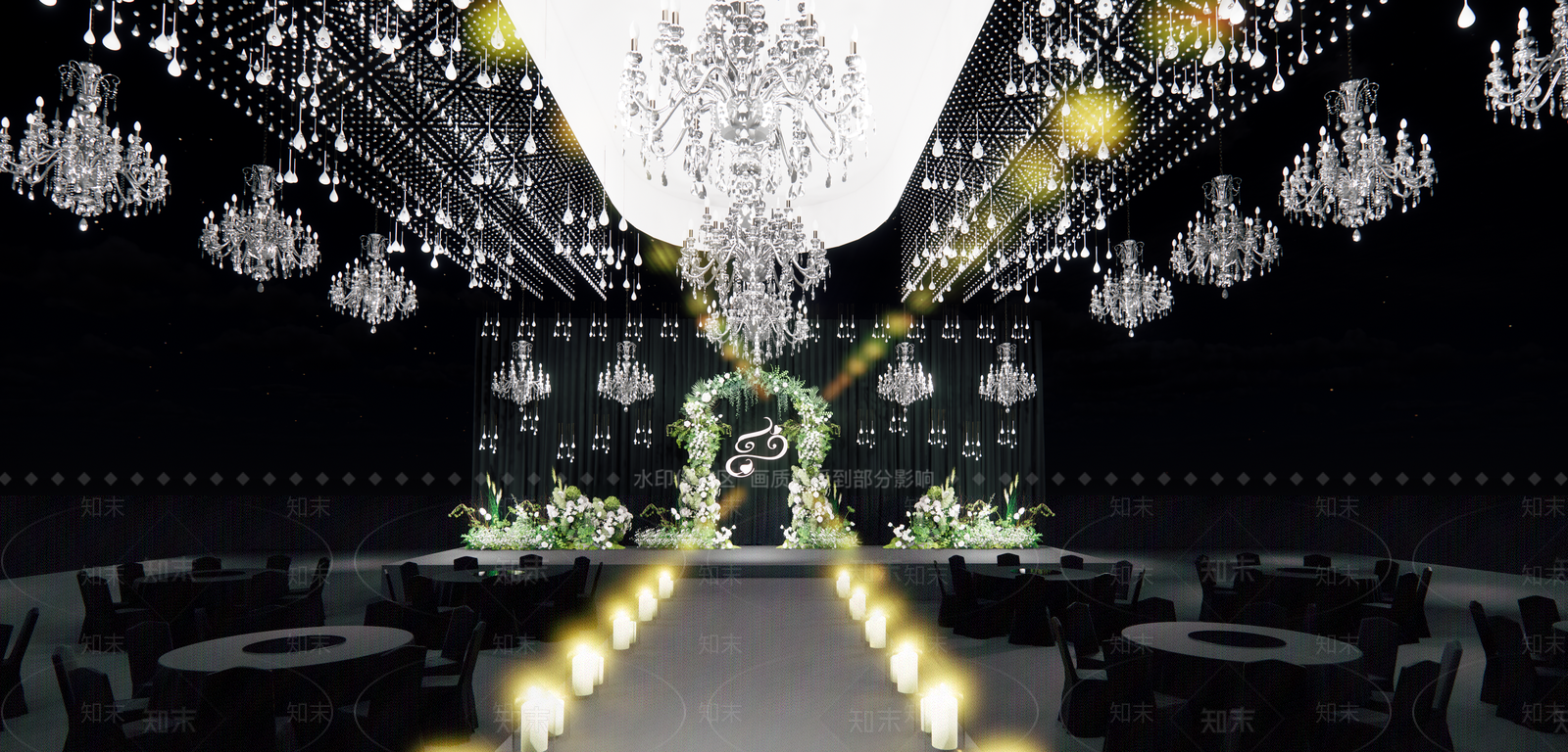 现代酒店宴会厅SU模型下载【ID:1128013232】