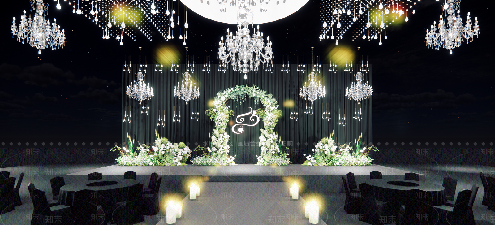 现代酒店宴会厅SU模型下载【ID:1128013232】
