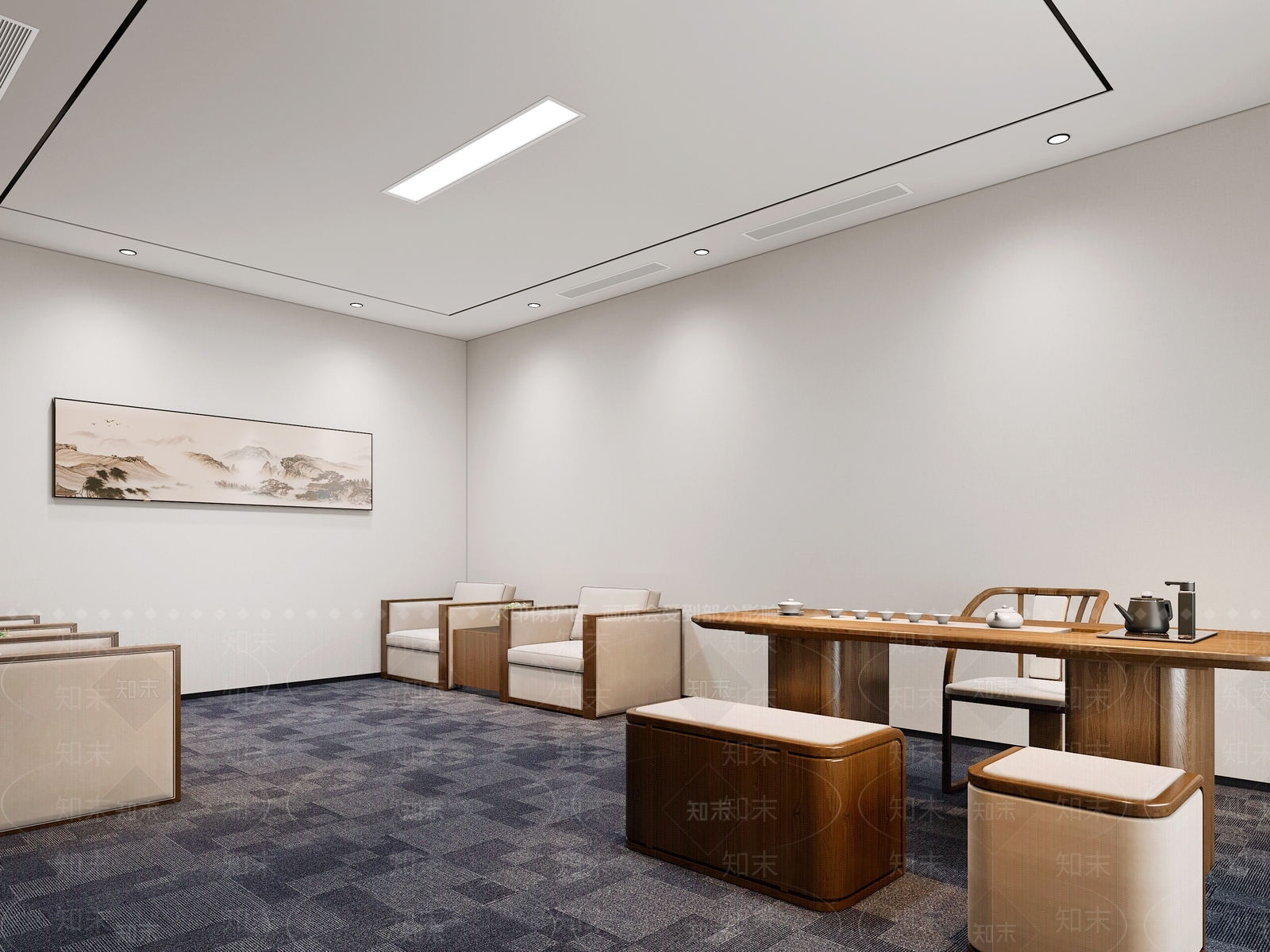 新中式接待室3D模型下载【ID:1127995634】