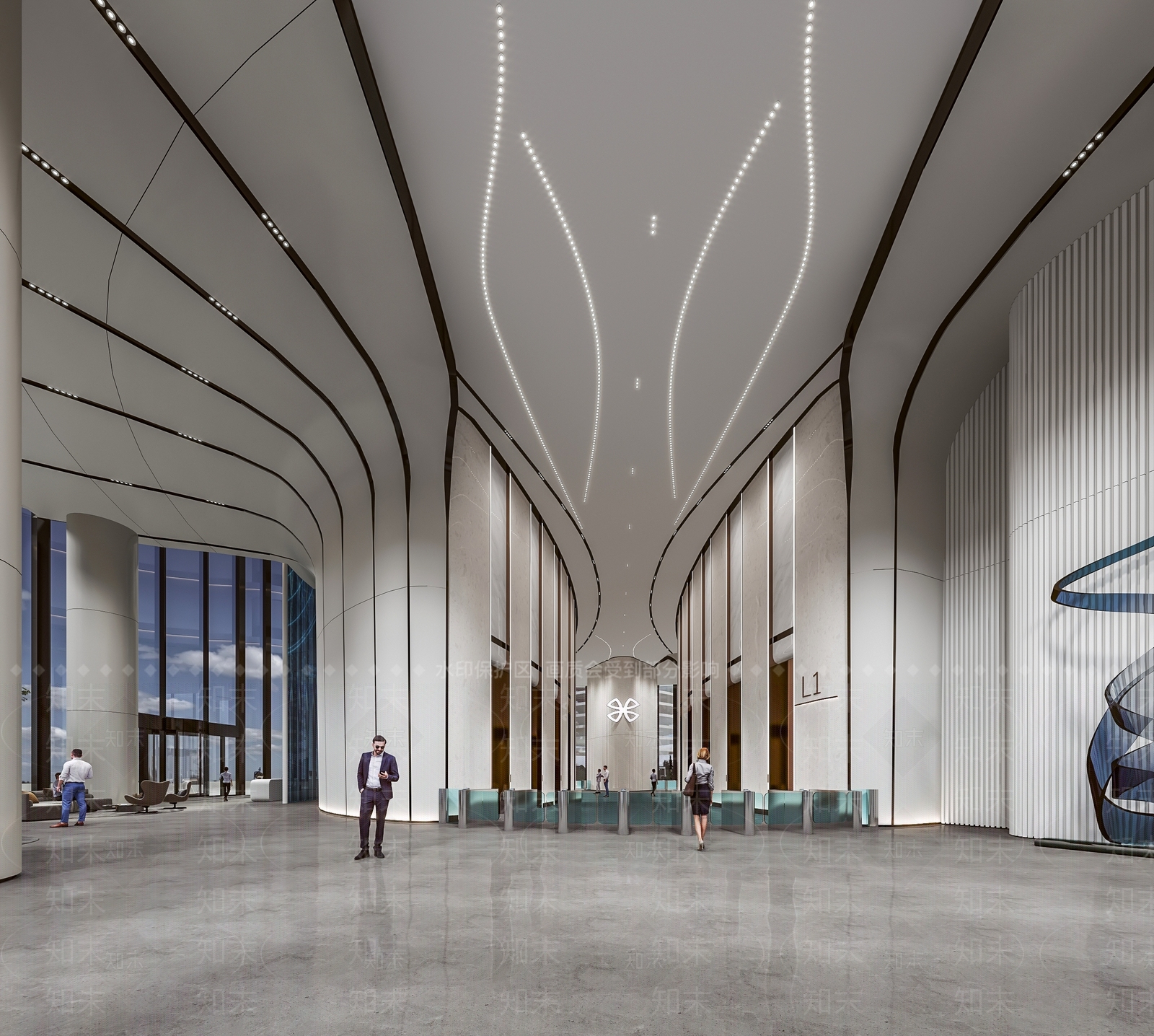 现代公司大堂3D模型下载【ID:1128009124】_知末3d模型网