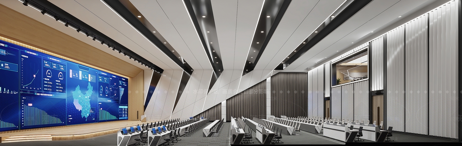 现代指挥大厅3D模型下载【ID:1128040626】