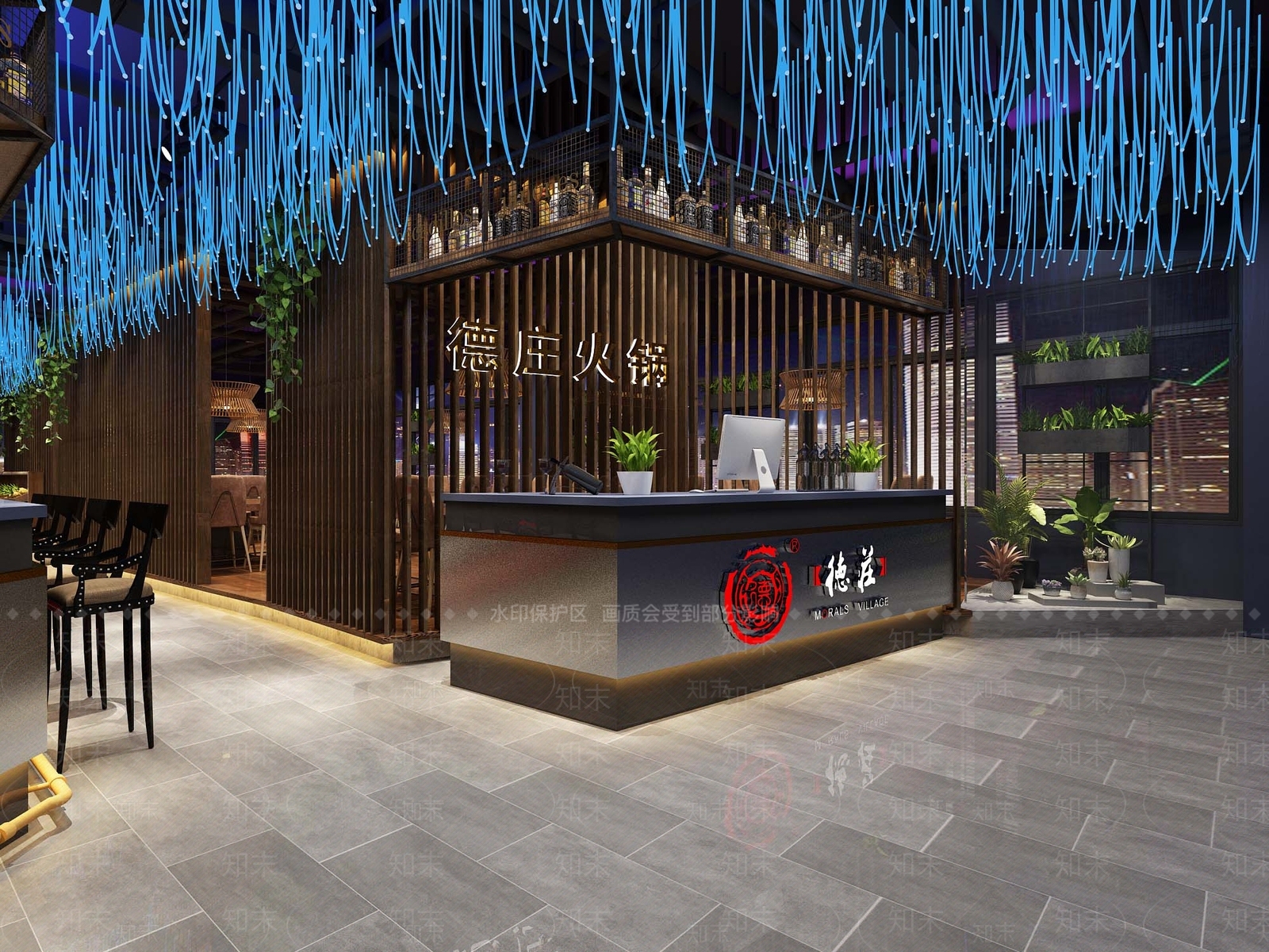 工业风火锅店3D模型下载【ID:1128021178】