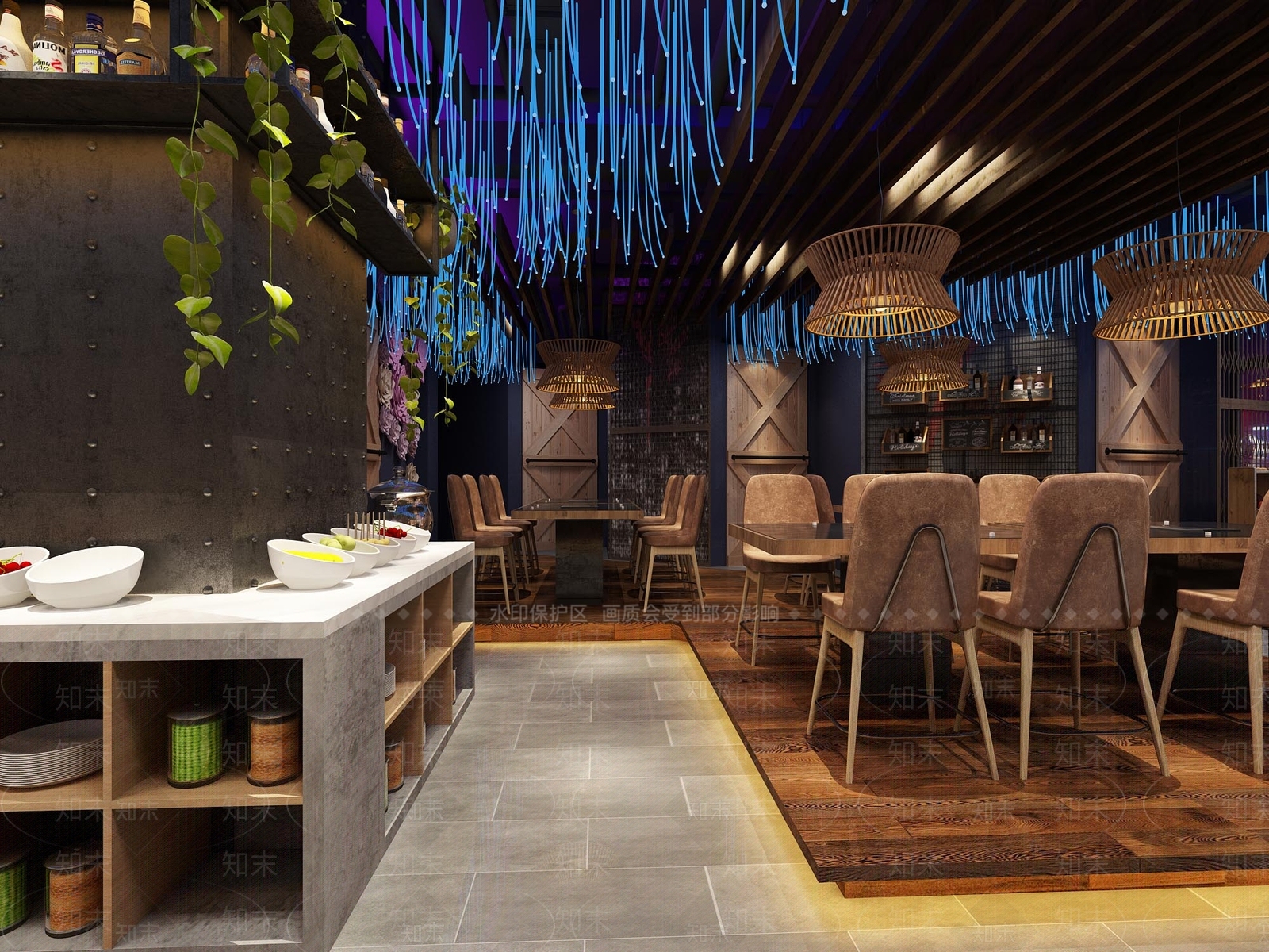 工业风火锅店3D模型下载【ID:1128021178】