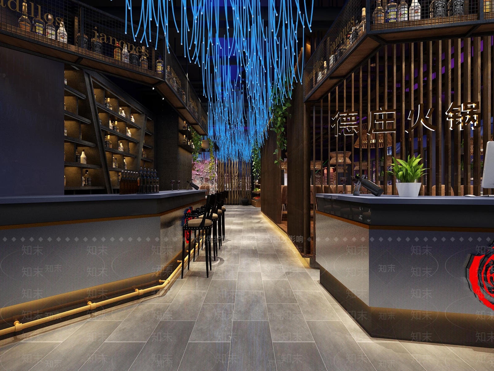 工业风火锅店3D模型下载【ID:1128021178】