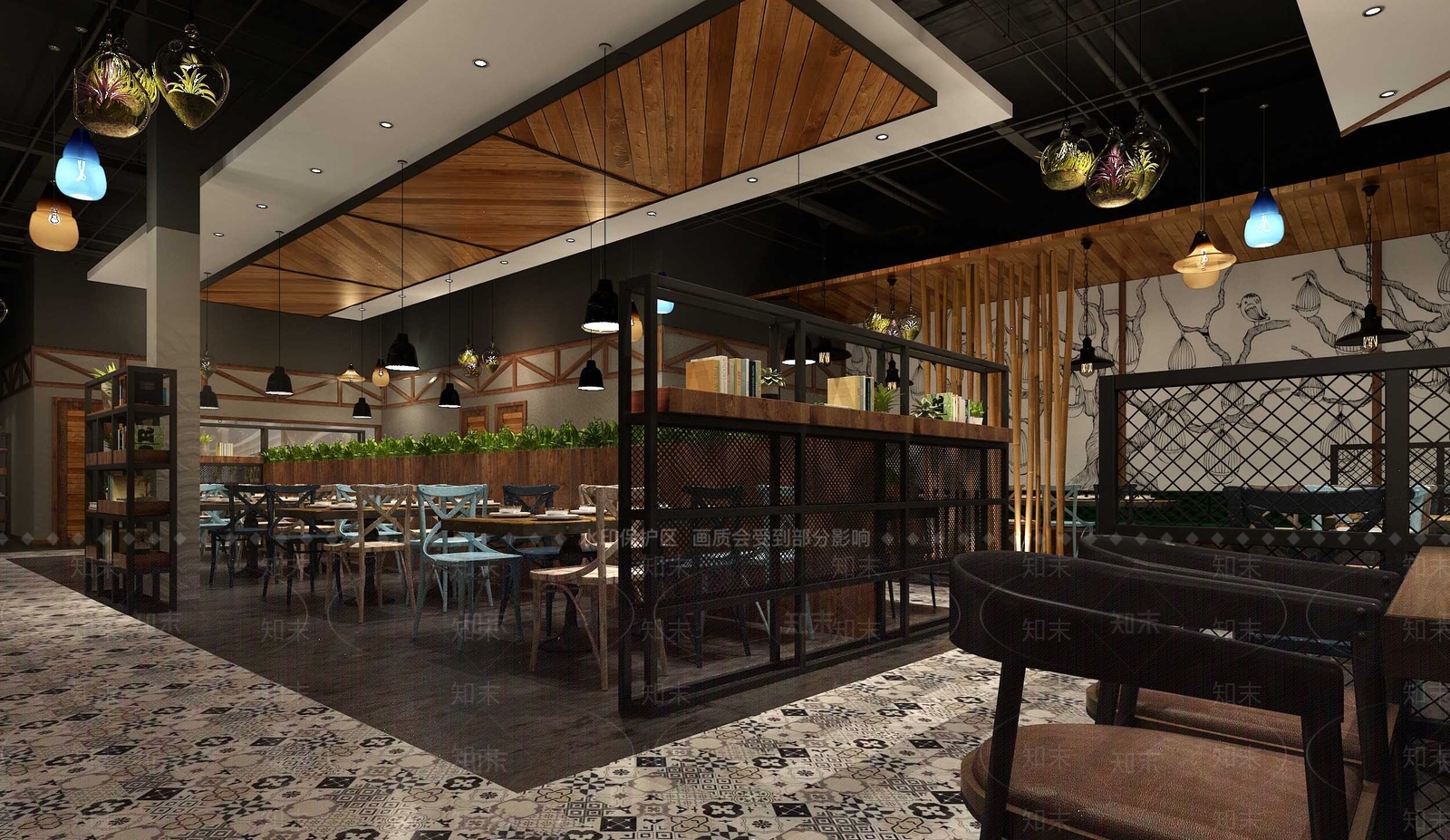 工业风火锅店3D模型下载【ID:1128023170】