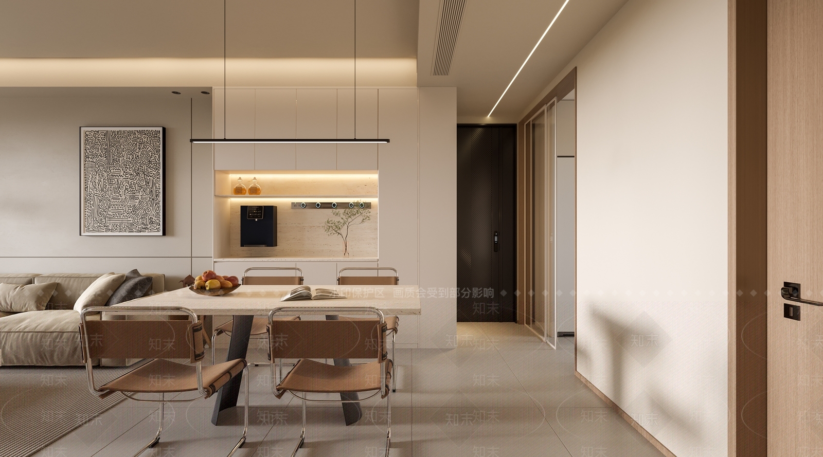侘寂简约客餐厅3D模型下载【ID:1128026521】_知末3d模型网