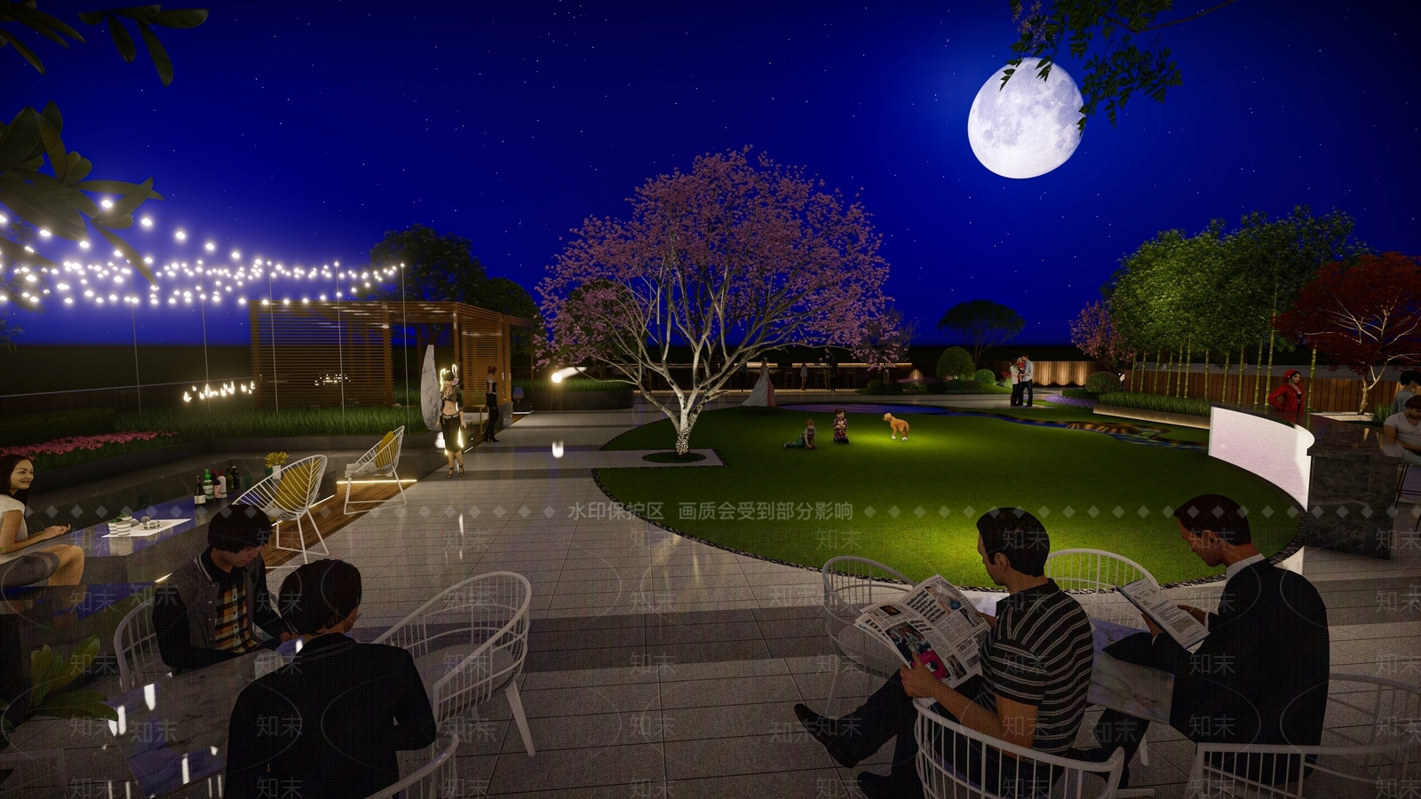 现代屋顶花园SU模型下载【ID:1128028491】