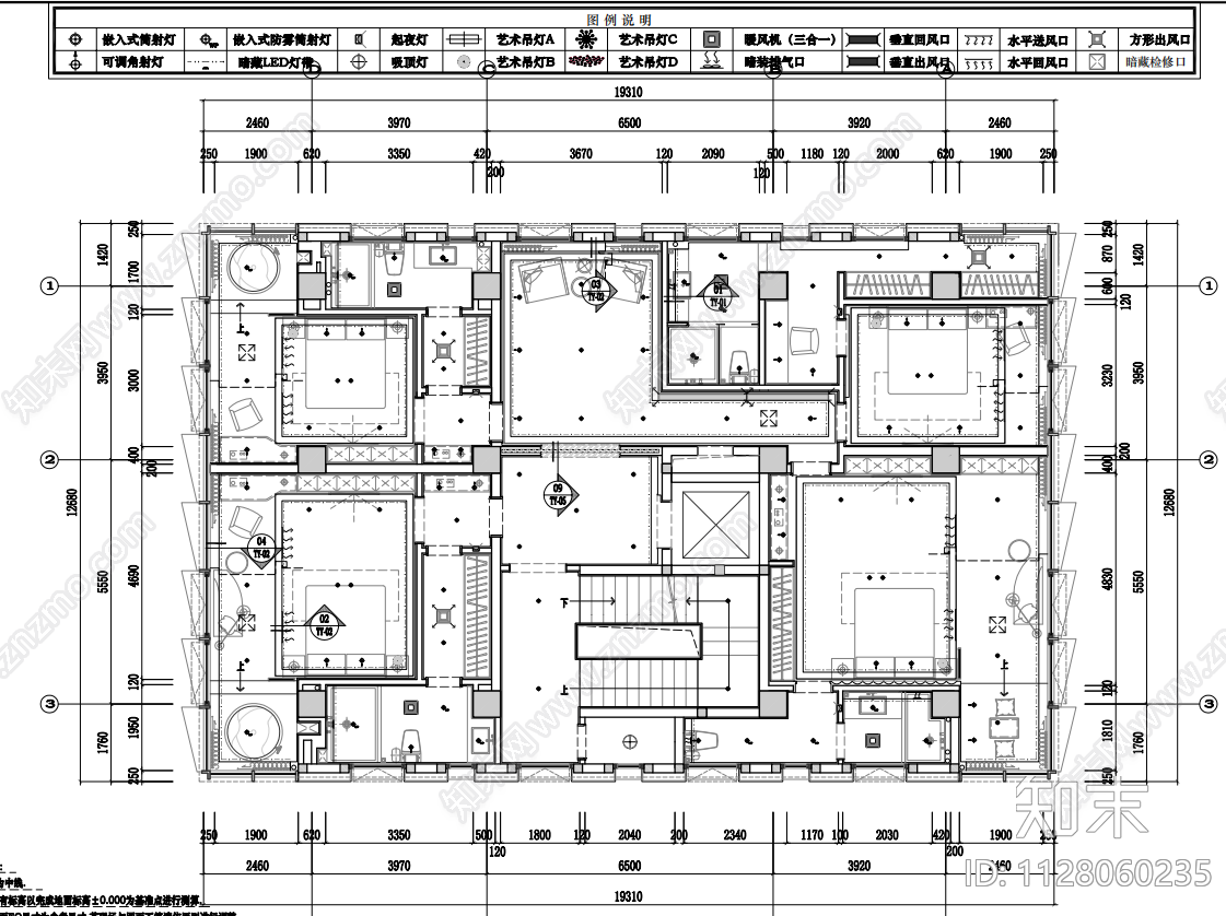 现代风格别墅cad施工图下载【ID:1128060235】