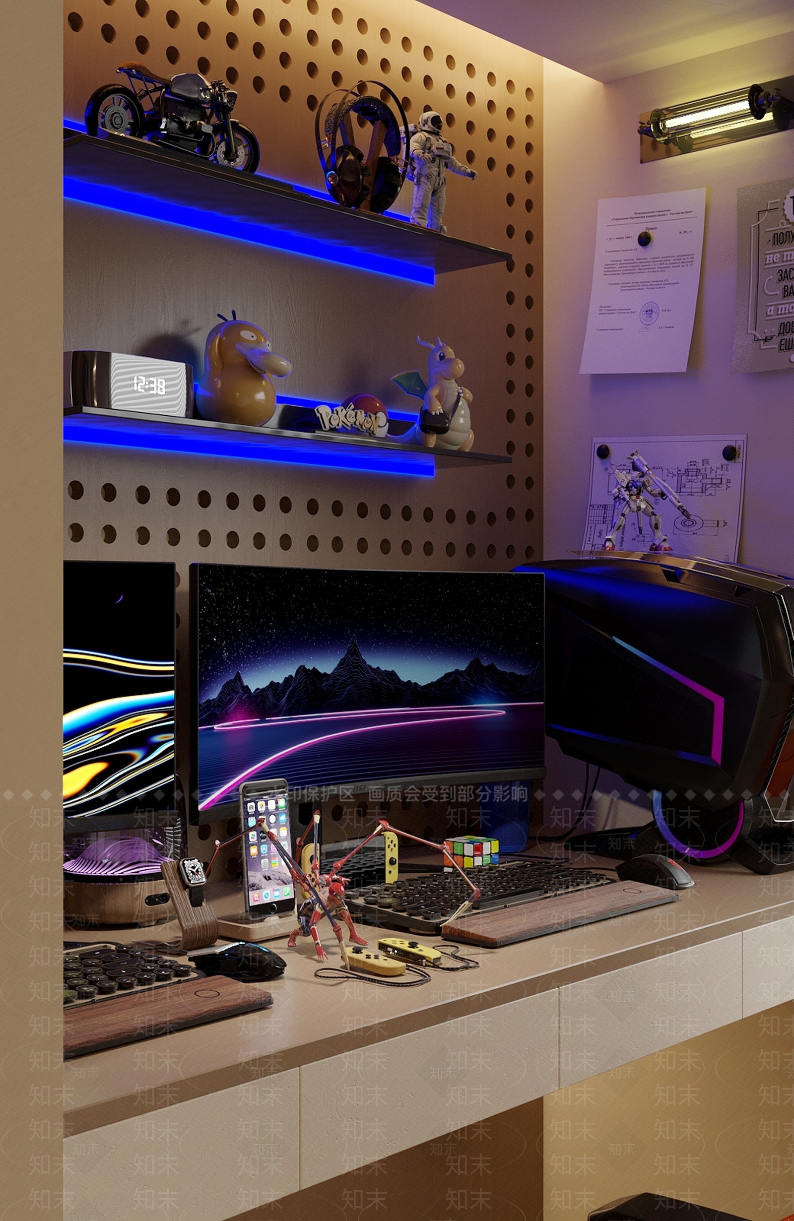 现代电竞房3D模型下载【ID:1128031099】