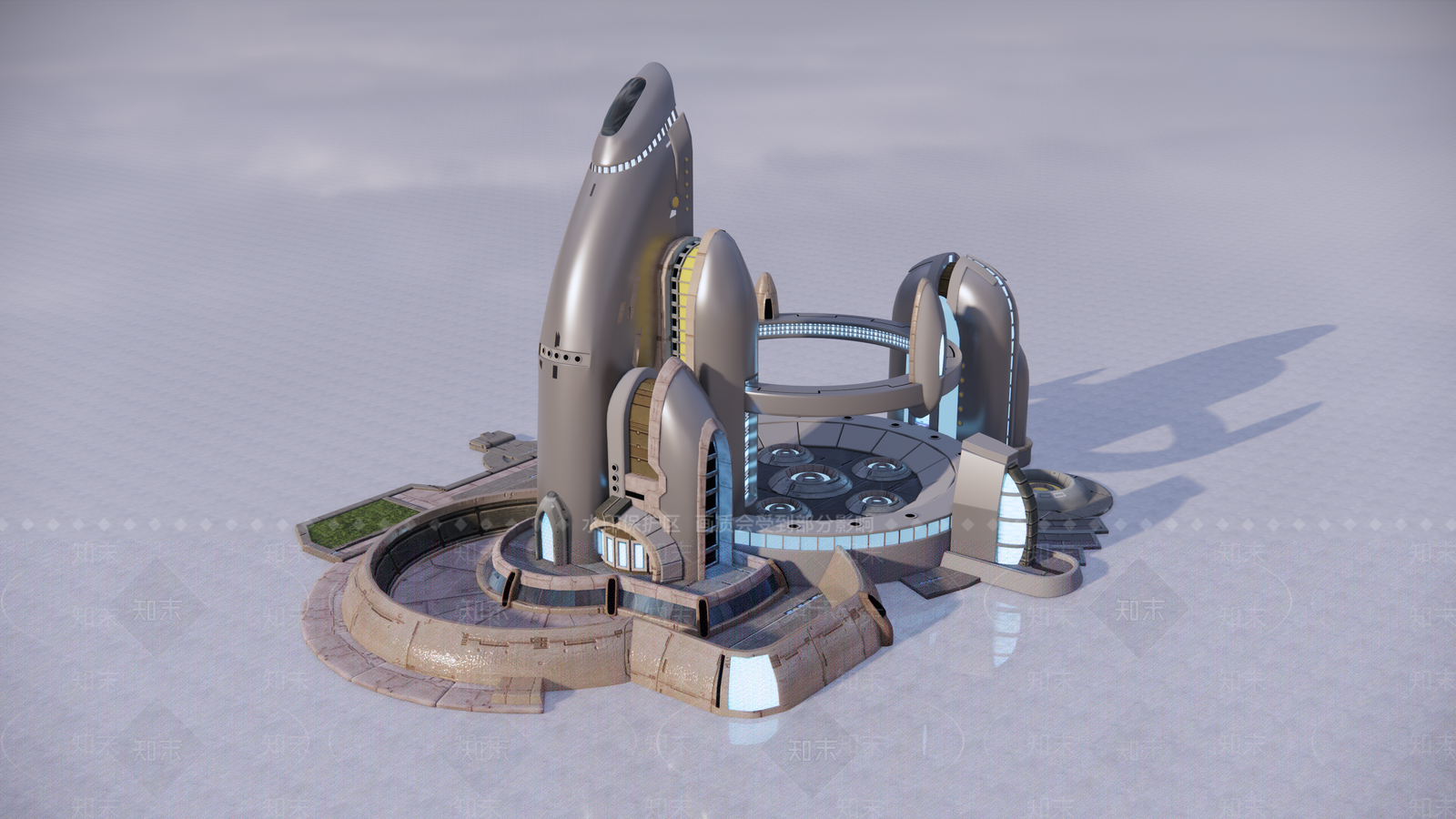 现代科幻太空基地SU模型下载【ID:1128033233】