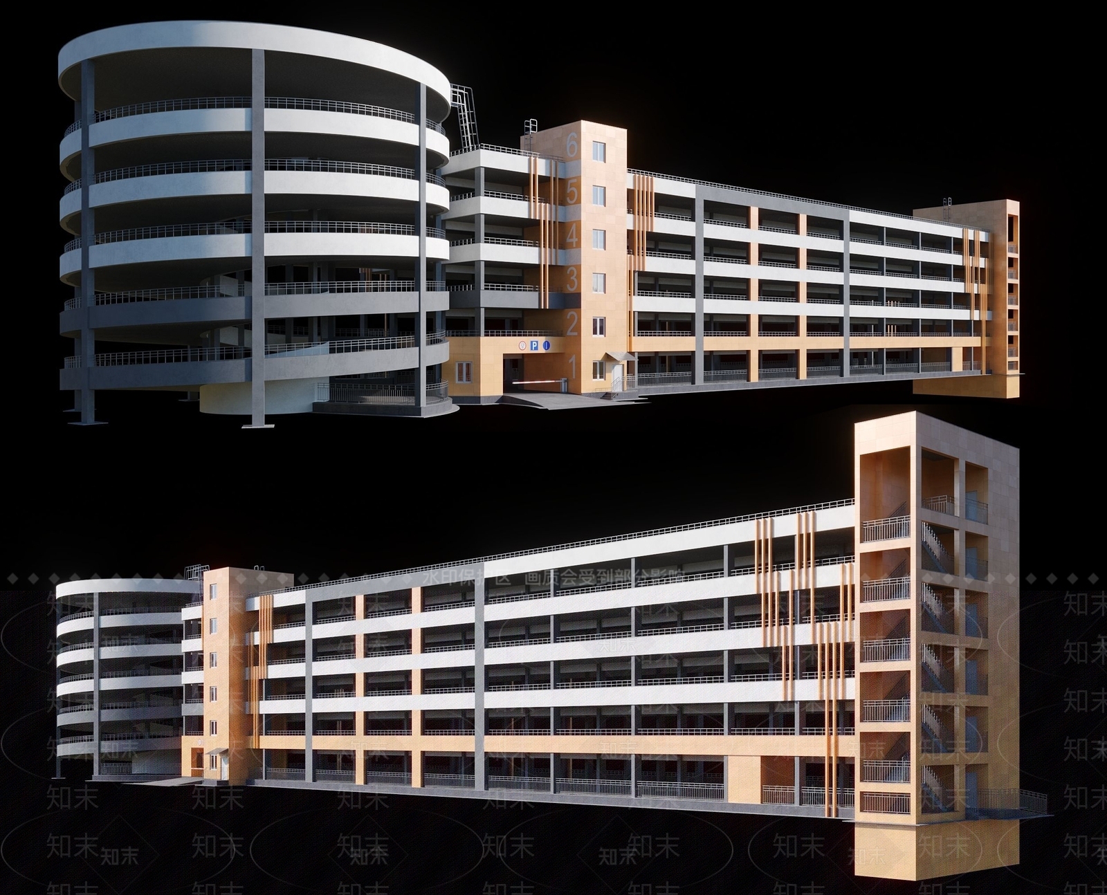 现代立体停车库3D模型下载【ID:1128036014】