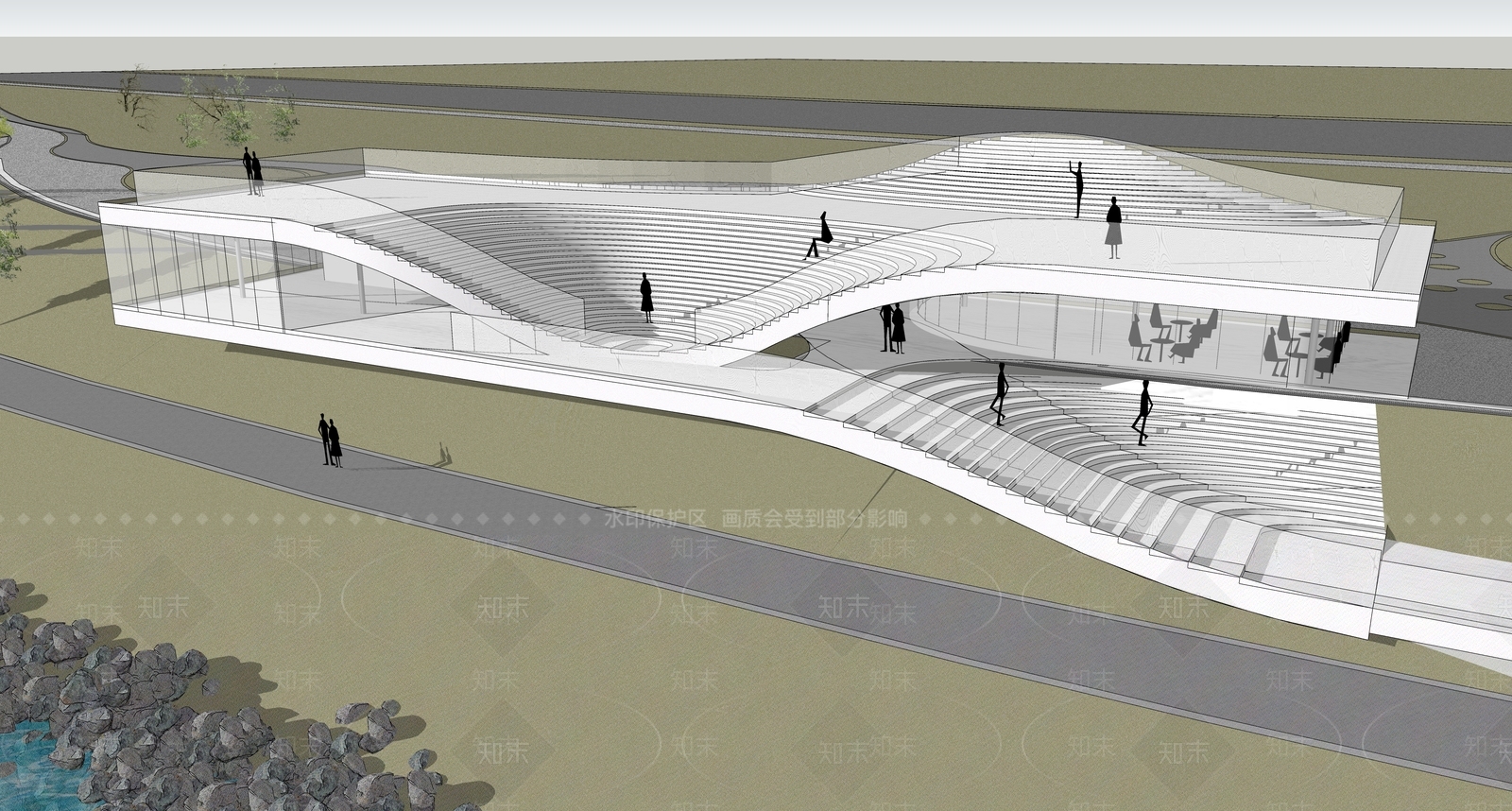 现代曲线社区活动中心SU模型下载【ID:1128035938】