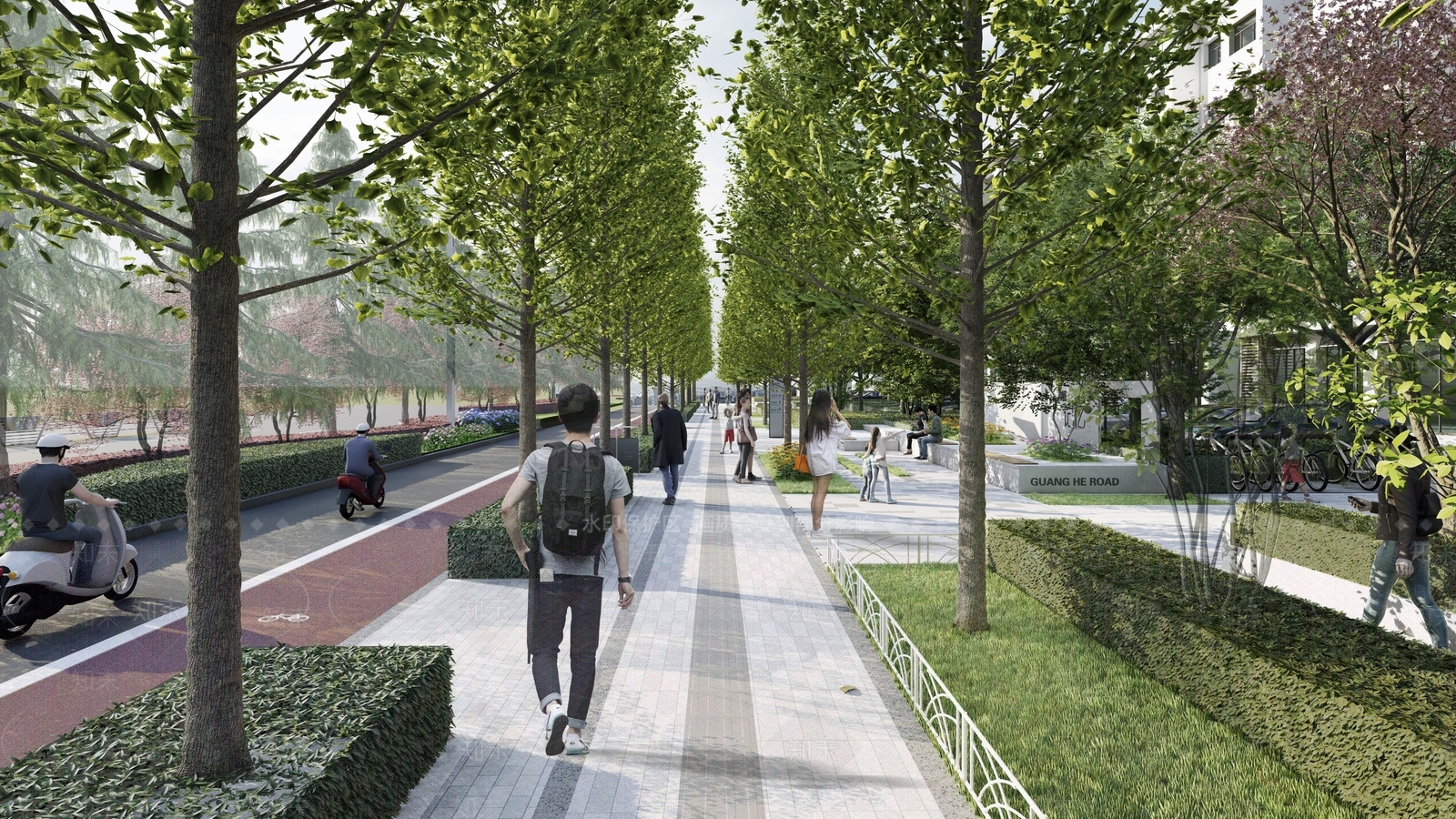 现代人行道SU模型下载【ID:1128044275】