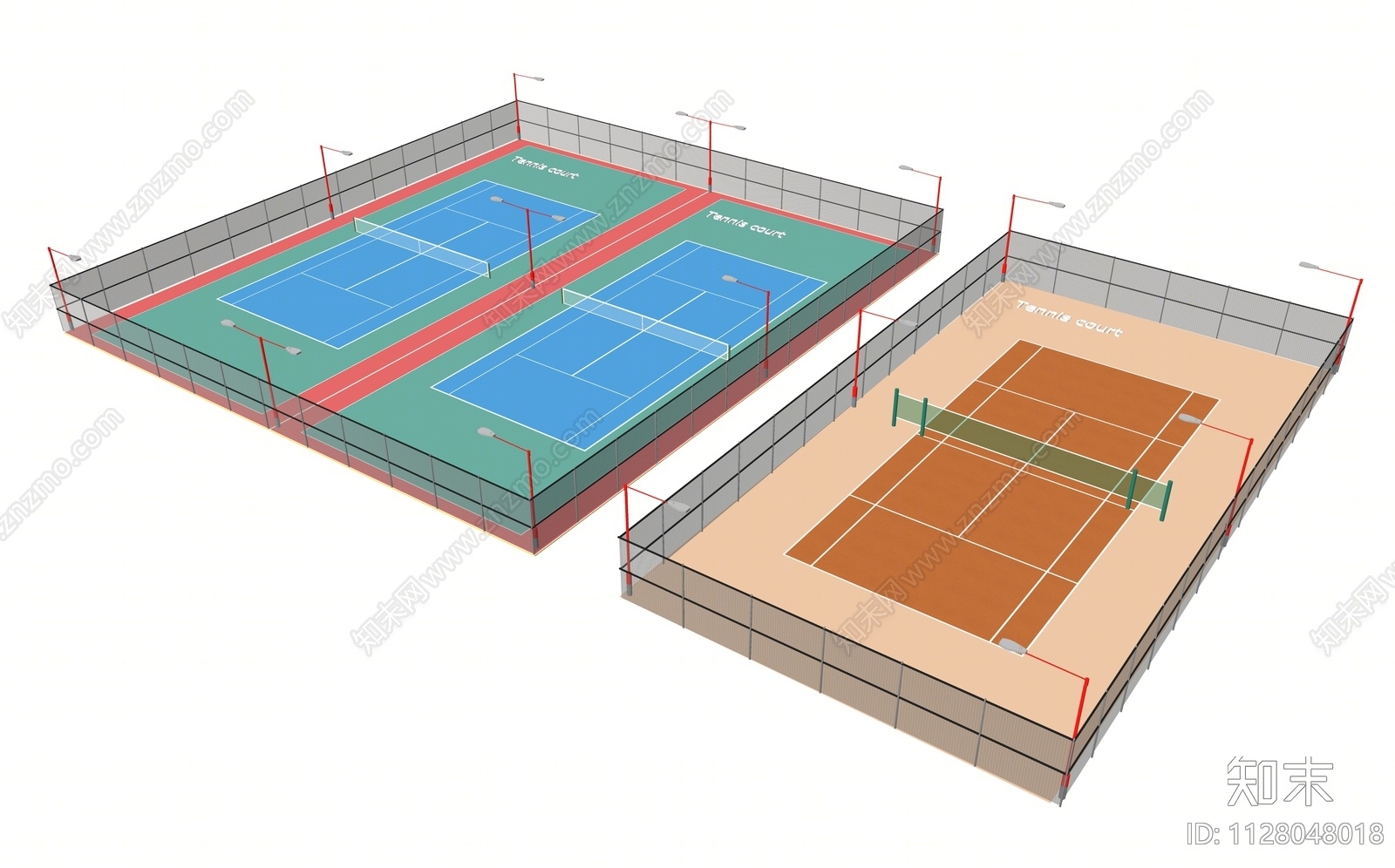现代网球场地SU模型下载【ID:1128048018】
