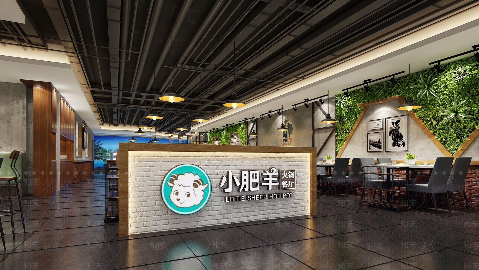 工业风火锅店3D模型下载【ID:1128048801】