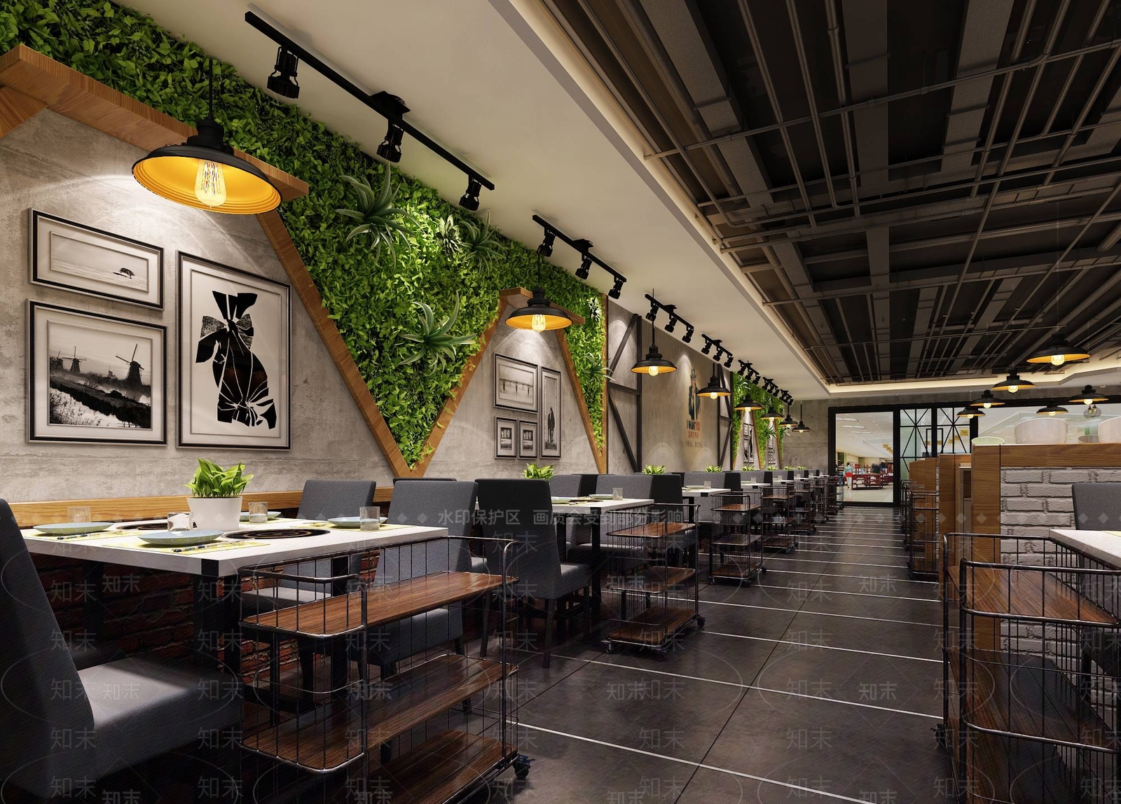工业风火锅店3D模型下载【ID:1128048801】