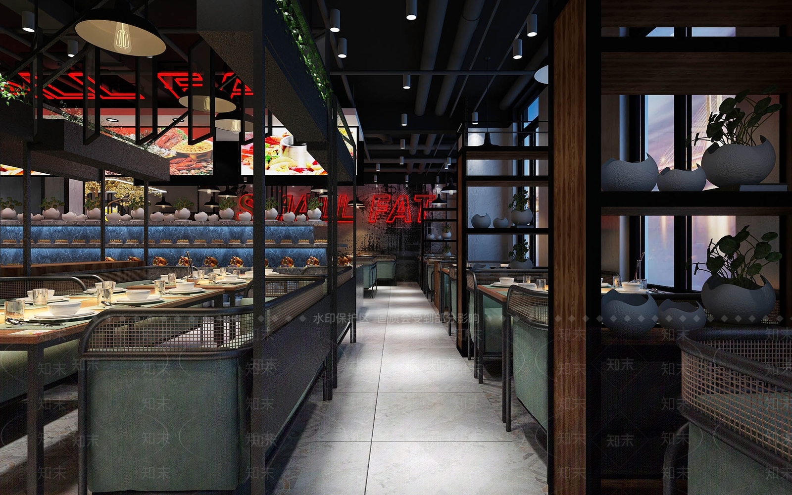 工业风火锅店3D模型下载【ID:1128052809】