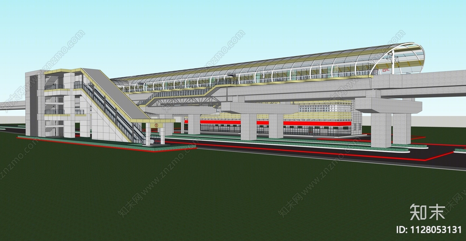 现代地铁站SU模型下载【ID:1128053131】