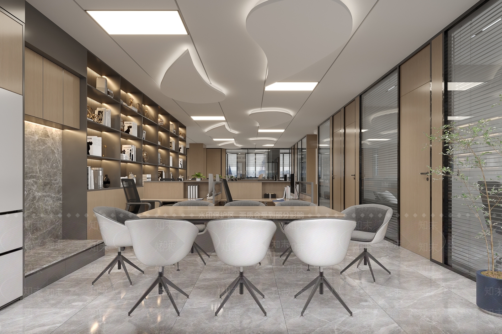 现代公司前台3D模型下载【ID:1128057435】