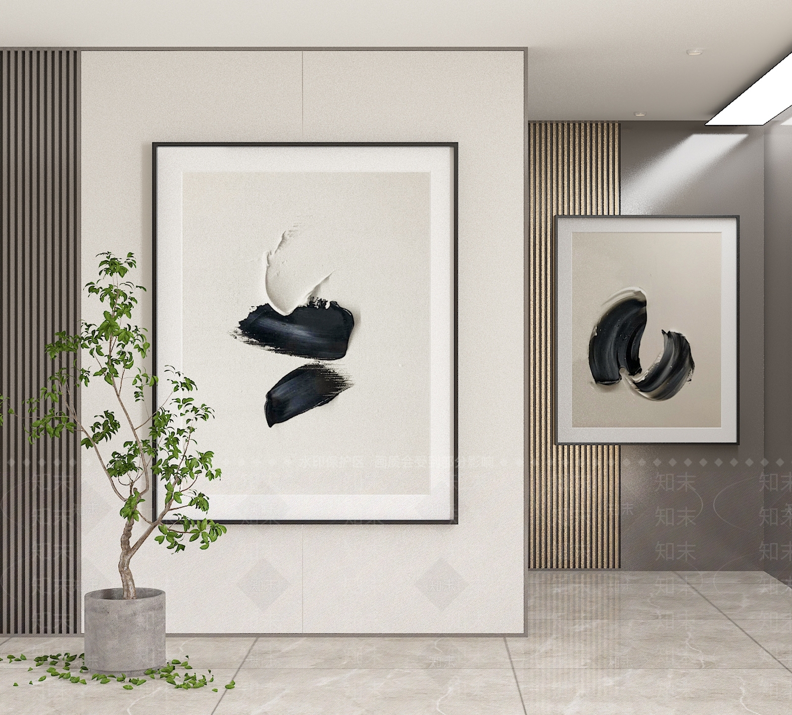 侘寂风装饰画3D模型下载【ID:1128057870】_知末3d模型网