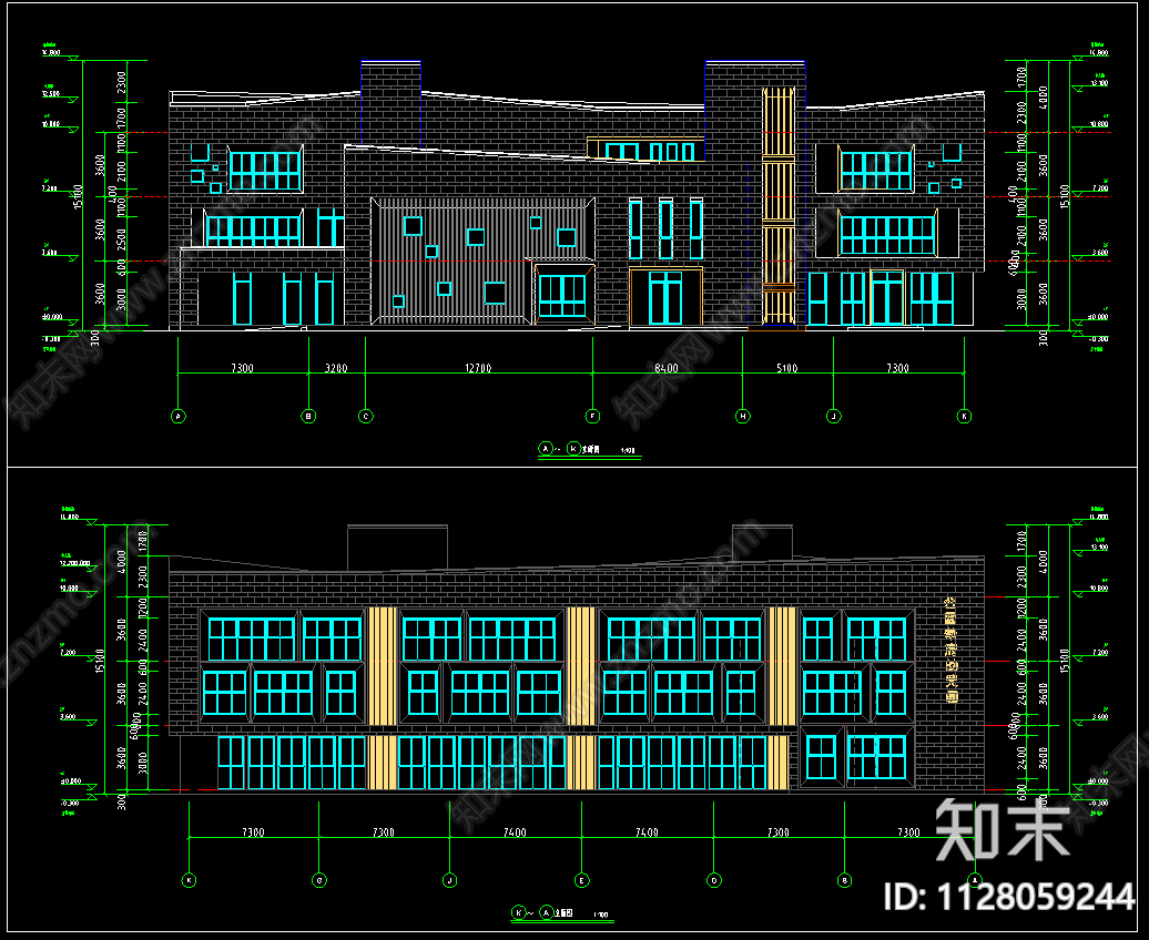 现代简约12班幼儿园cad施工图下载【ID:1128059244】