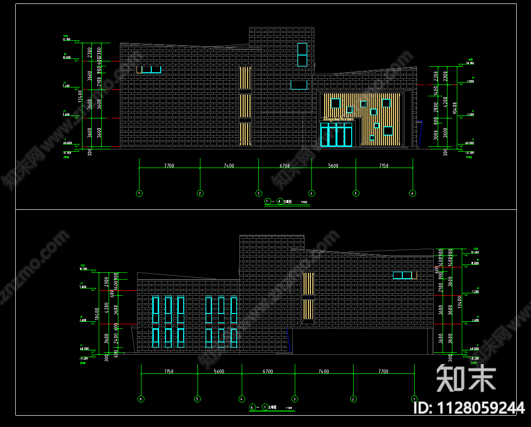 现代简约12班幼儿园cad施工图下载【ID:1128059244】