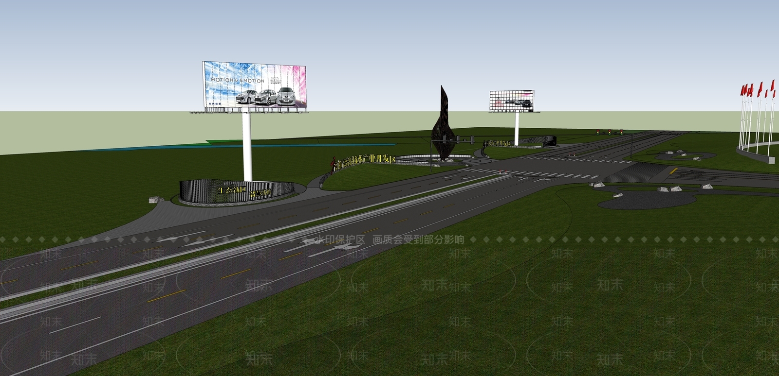 现代道路SU模型下载【ID:1128060283】