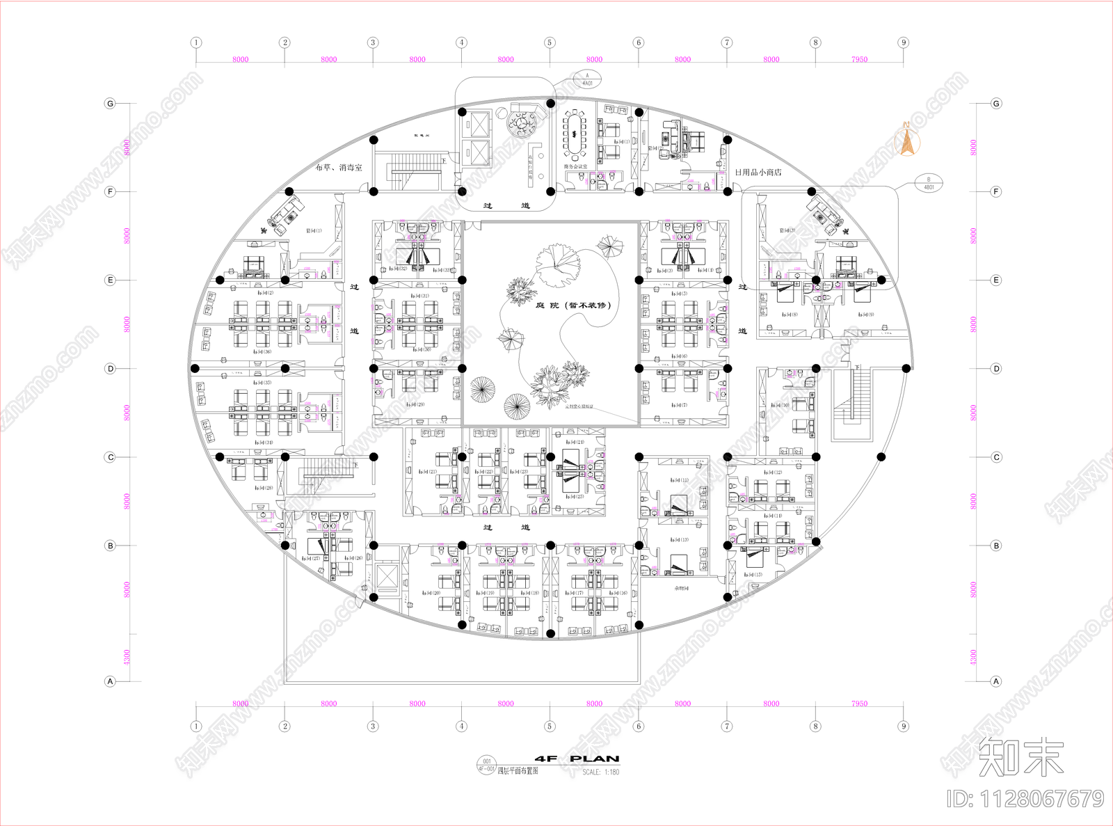 全套洗浴中心会所cad施工图下载【ID:1128067679】