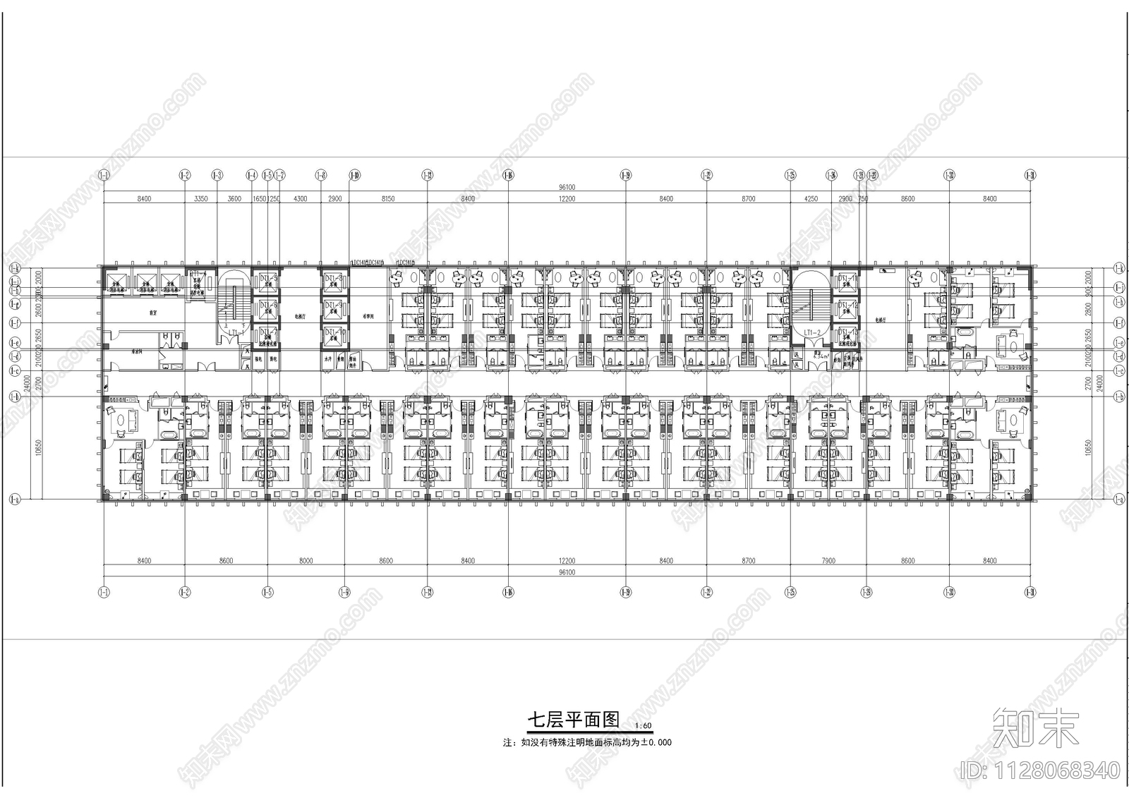 酒店客房平面图施工图下载【ID:1128068340】