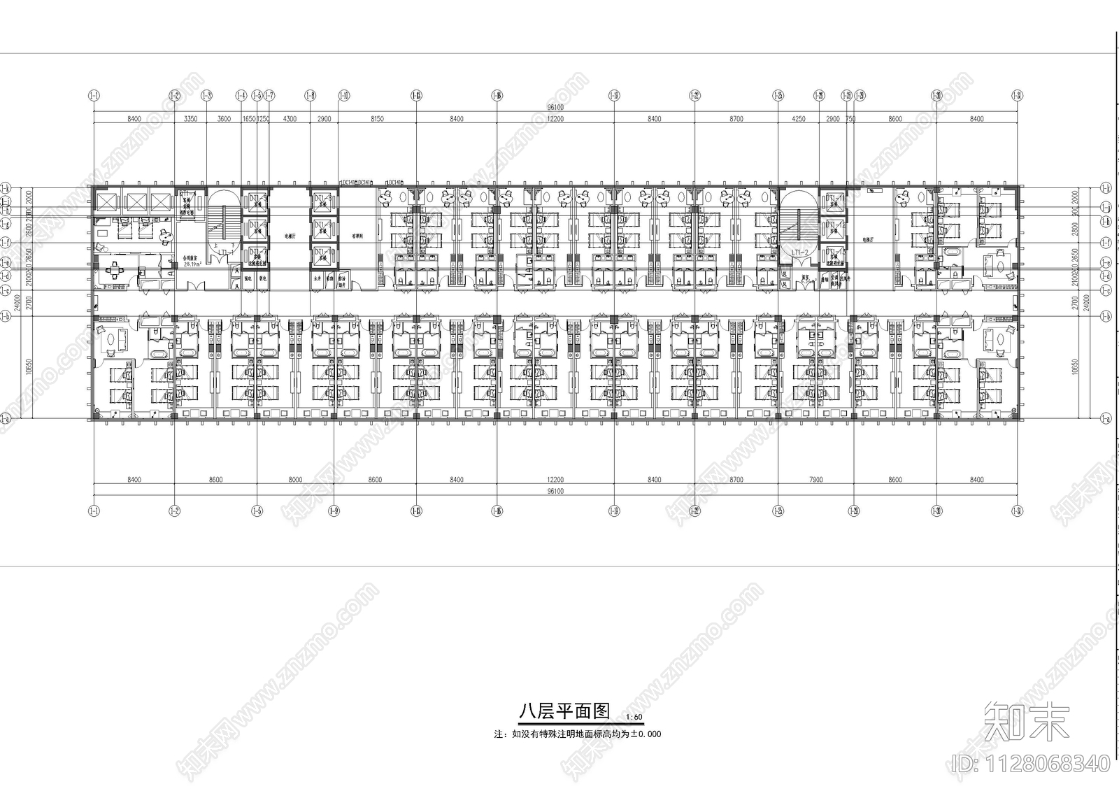 酒店客房平面图施工图下载【ID:1128068340】