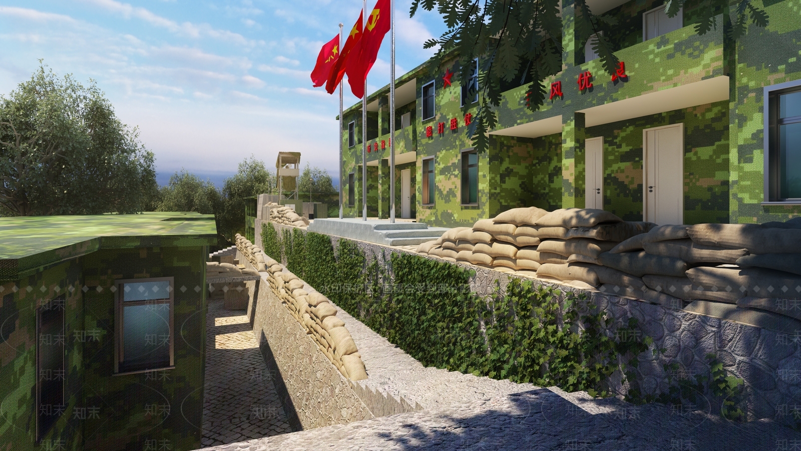 现代军旅宿舍楼3D模型下载【ID:1128071642】